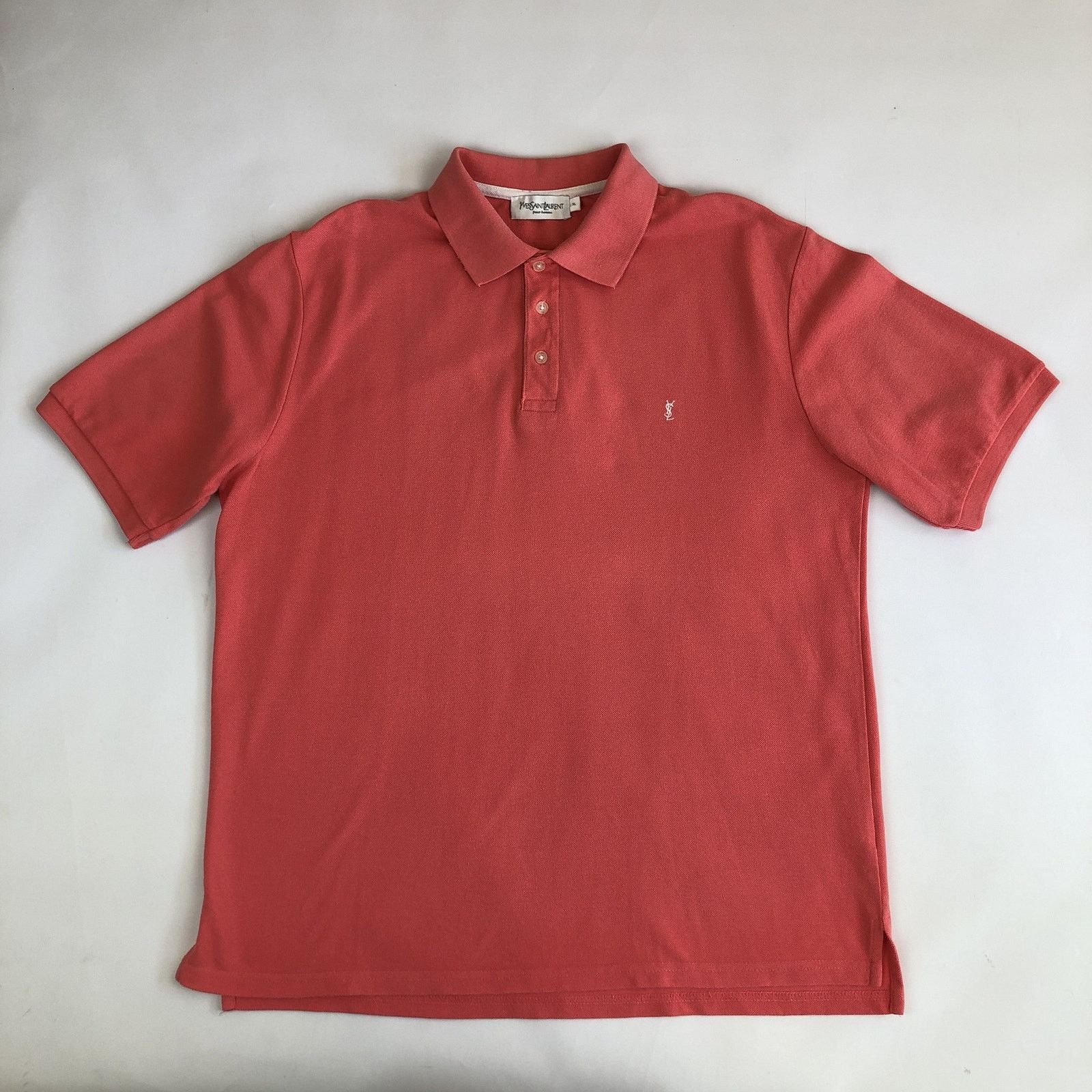 Yves Saint Laurent YSL Logo Pink Polo Yves Saint Laurent Vintage Size US XL / EU 56 / 4 - 1 Thumbnail