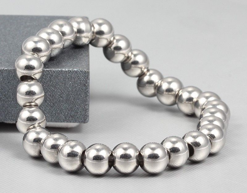 Jewelry Heavy Metal 8MM Ball Link Chain Bracelets Size ONE SIZE - 2 Thumbnail