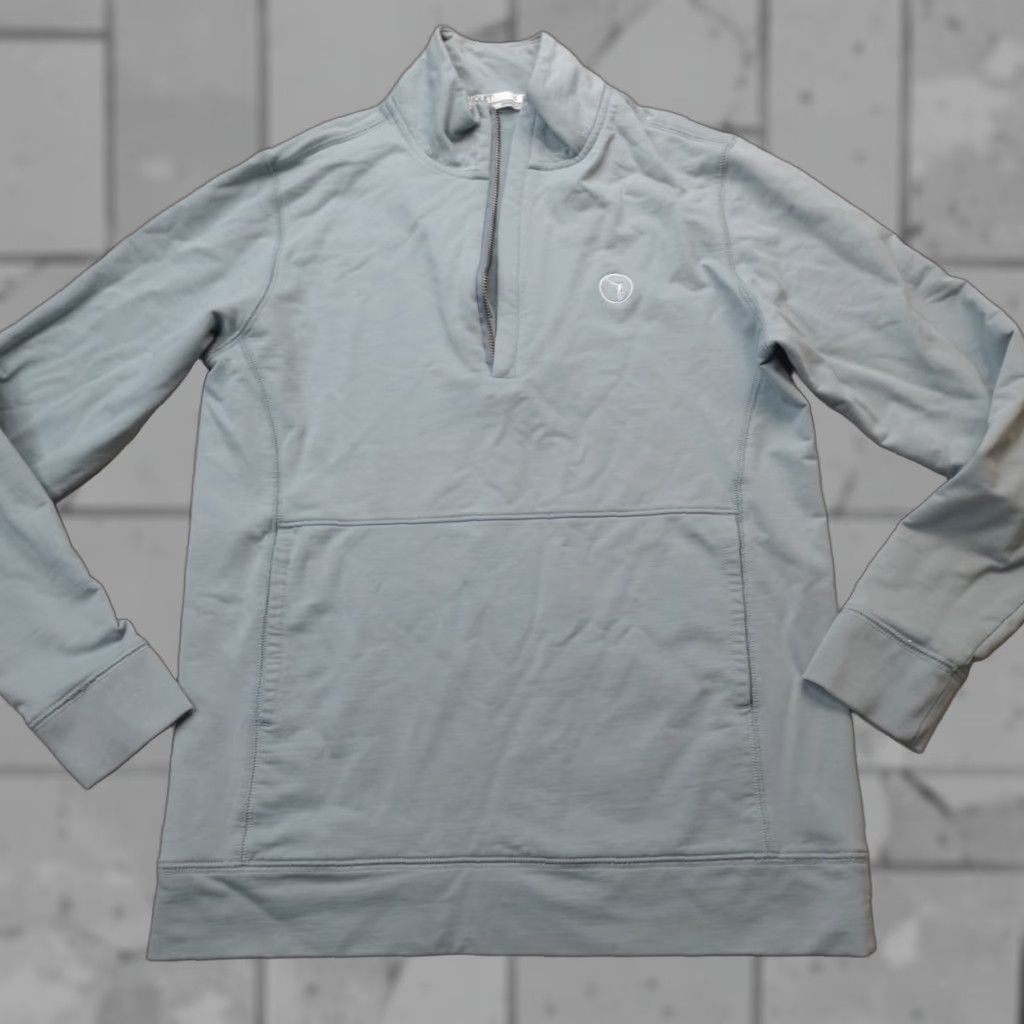 Vintage Criquet Pullover Sweater S Blue Teal Embroidered 1/4 Zip Long Sleeve Casual Men shirt Size US S / EU 44-46 / 1 - 1 Thumbnail