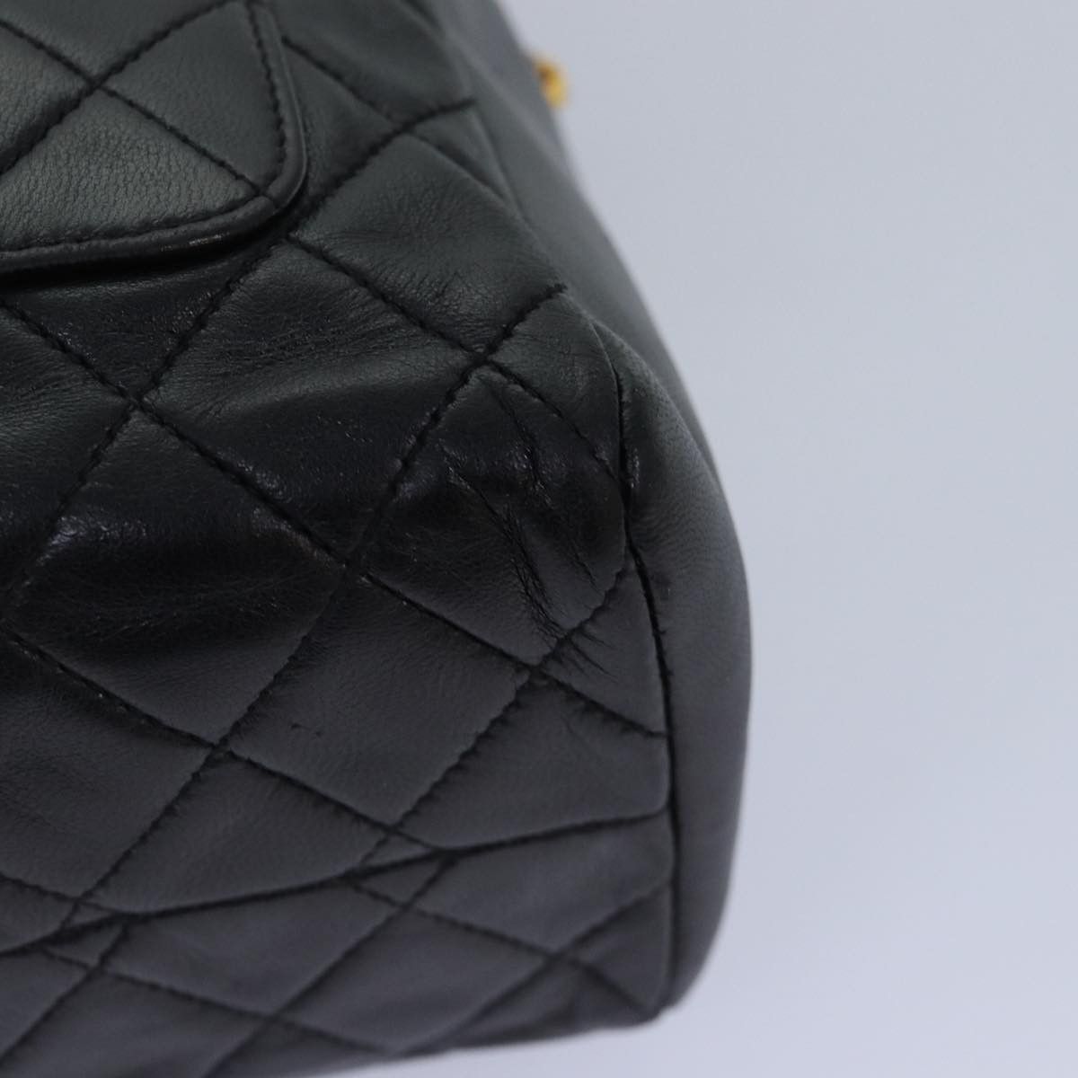 Chanel CHANEL Matelasse Coco Mark Hand Bag Lamb Skin Black Gold CC Size ONE SIZE - 13 Thumbnail
