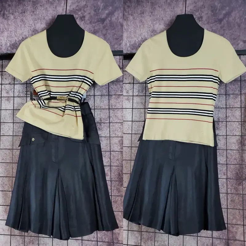 Burberry Burberry Summer Camel Striped T-Shirt Size S / US 4 / IT 40 - 1 Thumbnail