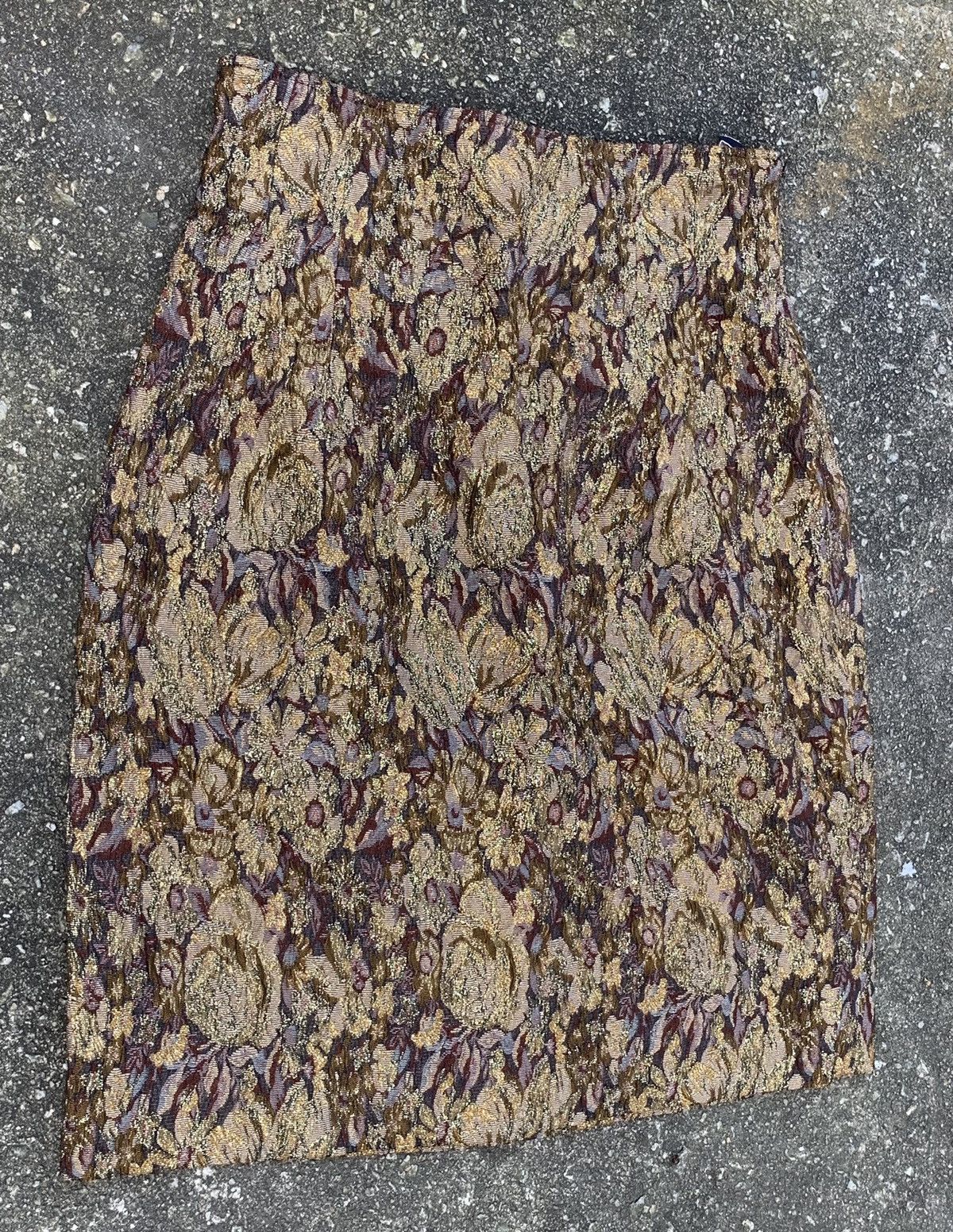 Christian Dior Monsieur × Dior × Vintage Vintage Christian Dior Slit Thread Gold Flower Mini Skirt Size 26" / US 2 / IT 38 - 4 Thumbnail