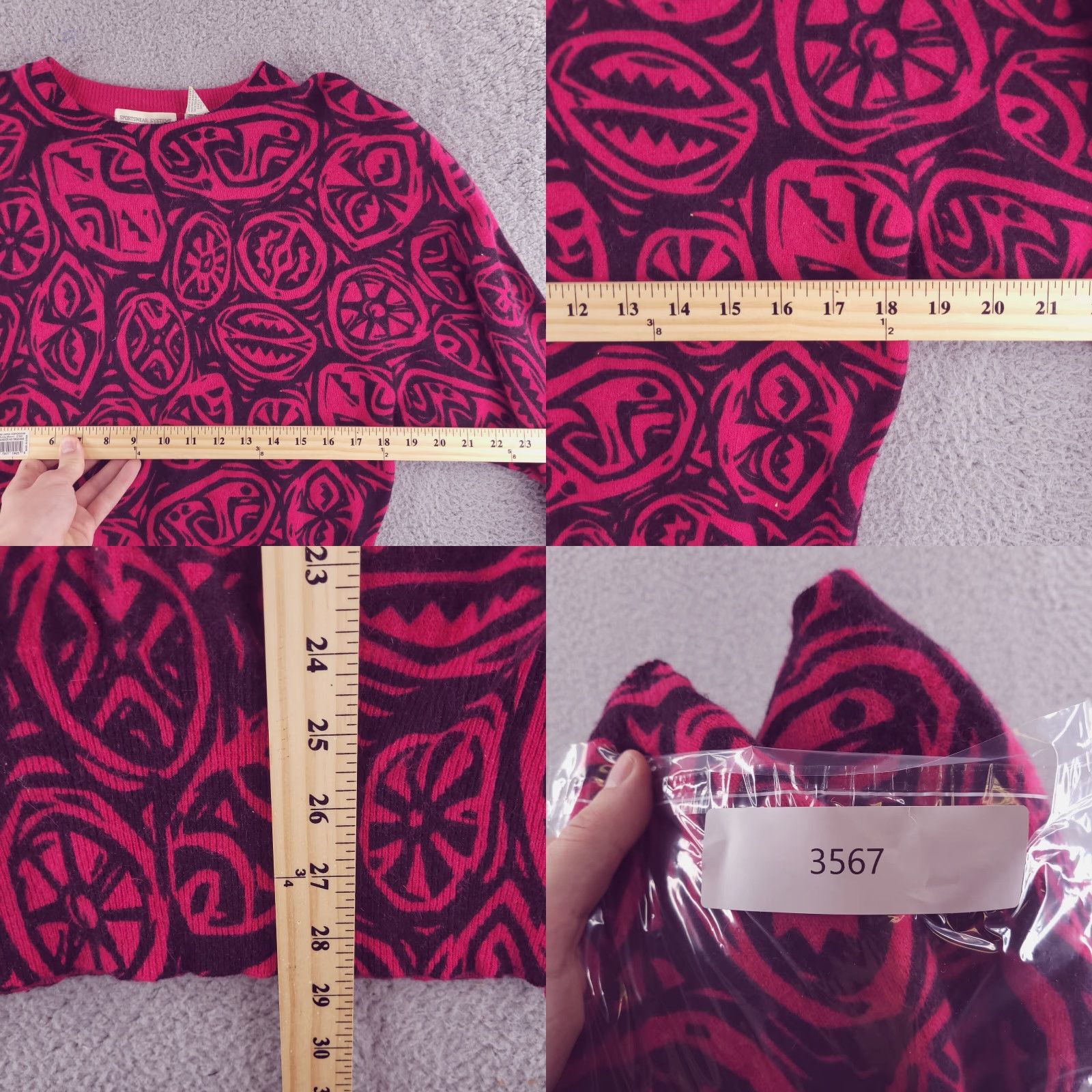 Vintage VINTAGE Sportswear Systems Sweater Womens Medium Angora Rabit Hair 90s Retro Purple Geometric Pullover Mens, Womens, or Boys? Size M / US 6-8 / IT 42-44 - 8 Thumbnail