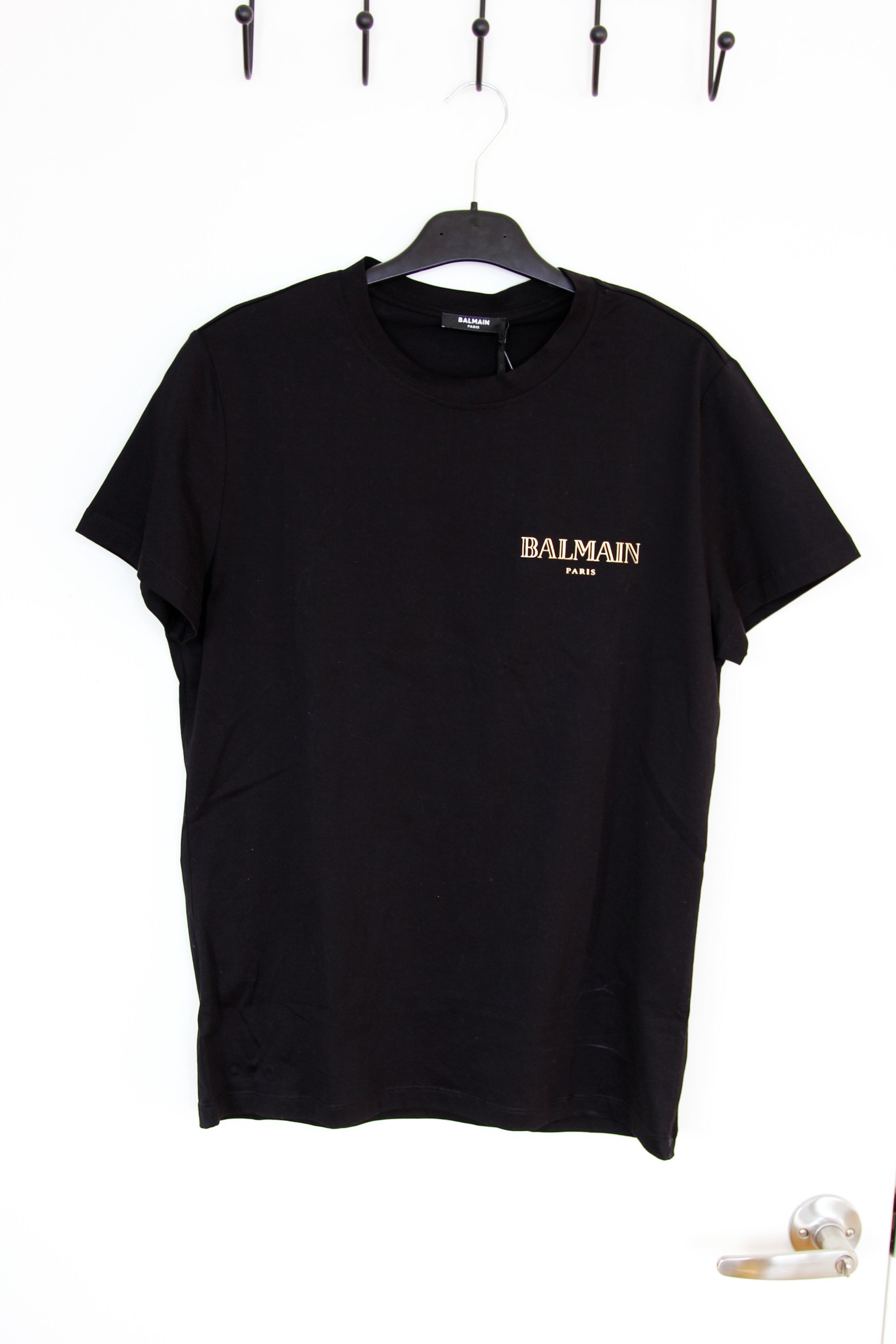 Balmain BNWT AW25 BALMAIN VINTAGE GOLD LOGO BLACK TSHIRT M Size US M / EU 48-50 / 2 - 2 Thumbnail