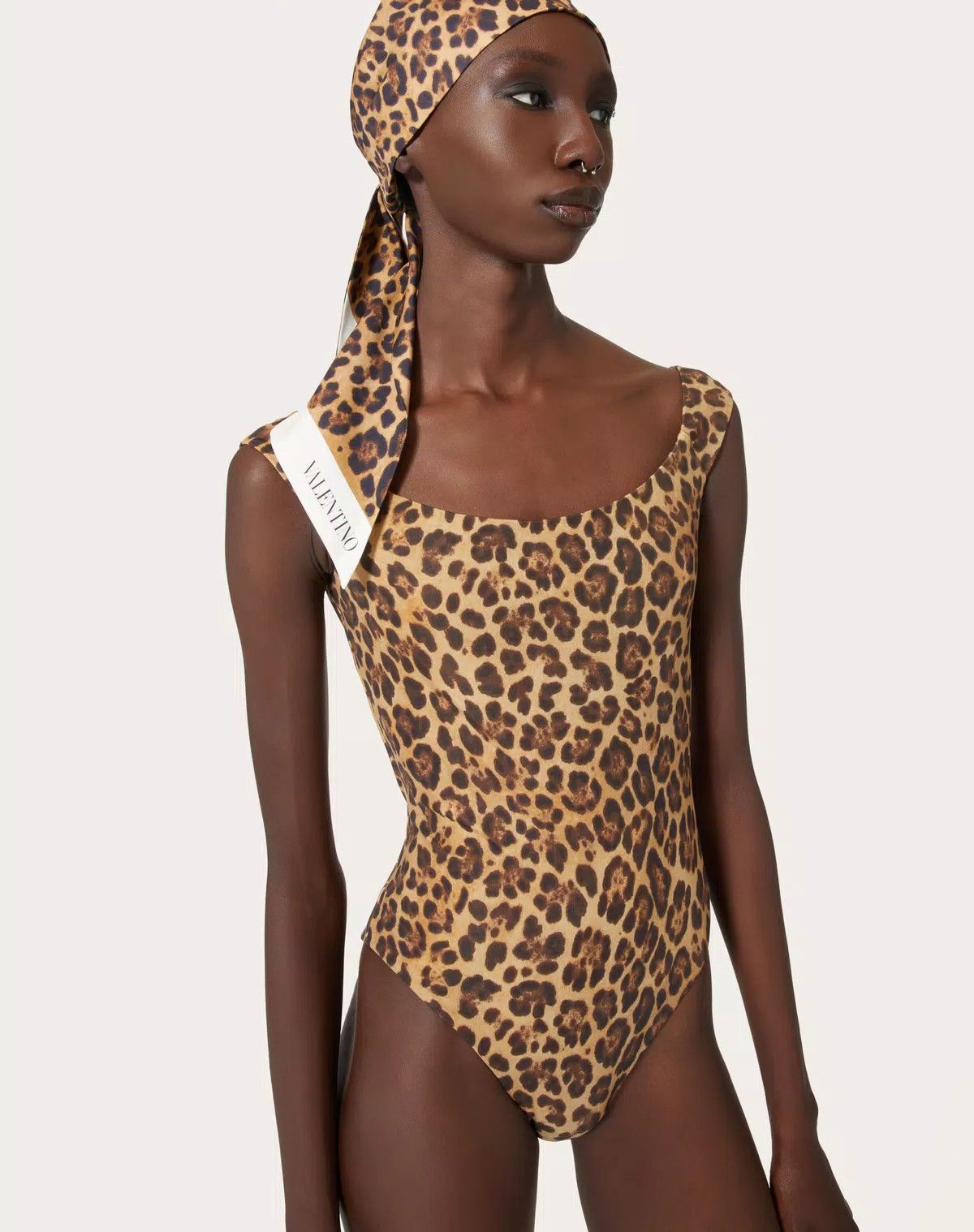 Valentino o1s1wg110625 Animalier Lycra Swimsuit in Leopoard/Brown Size XS / US 0-2 / IT 36-38 - 5 Thumbnail