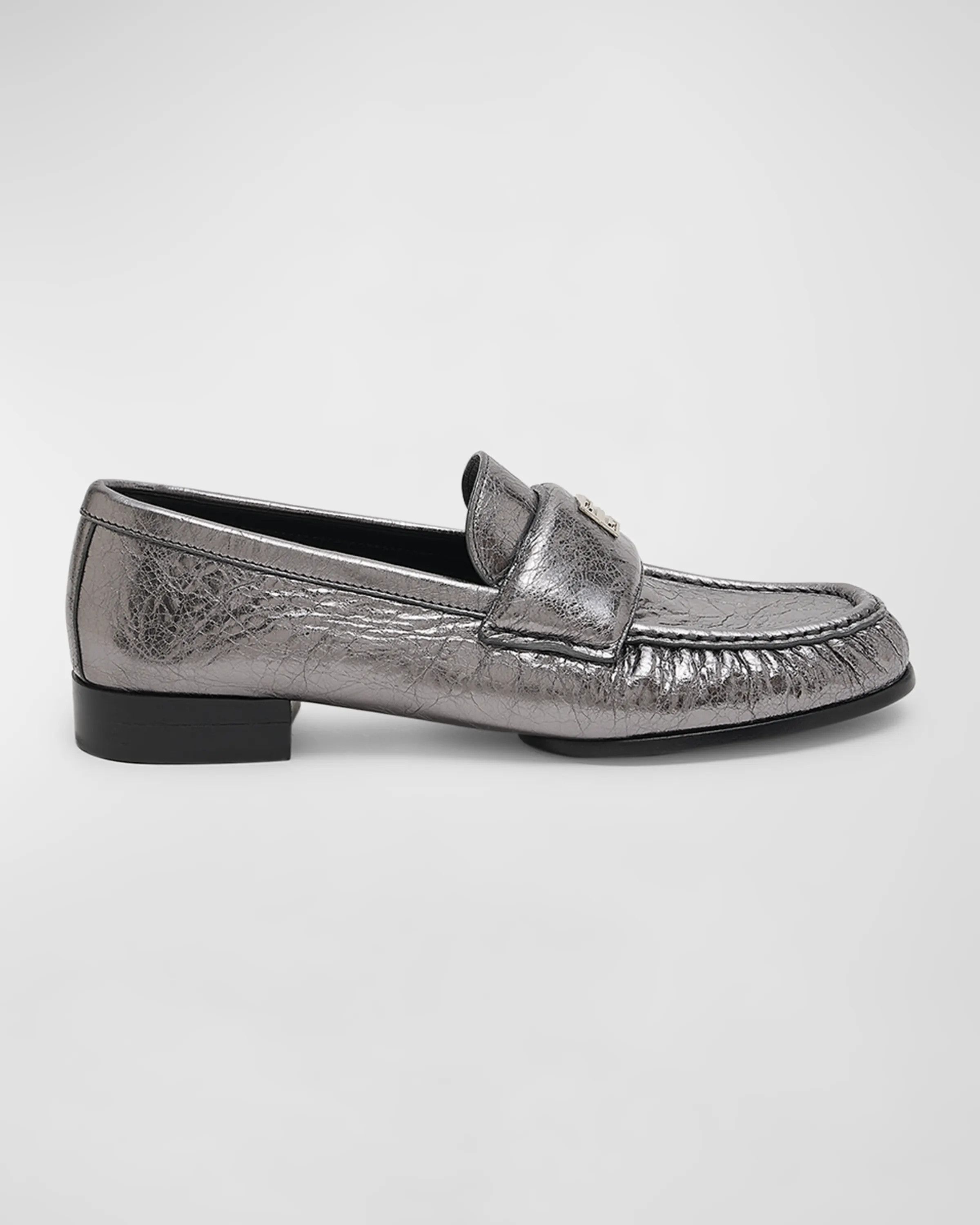 Givenchy os11x0624 4G Metallic Medallion Loafers in Silver Gray Size US 7 / IT 37 - 1 Thumbnail
