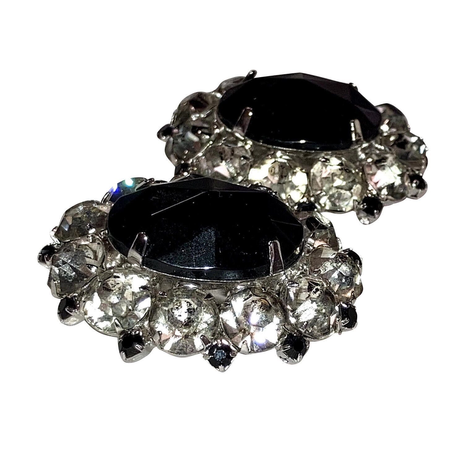 Designer Alexis Statement Simulated Black Sapphire Rhinestone Earring Size ONE SIZE - 2 Thumbnail