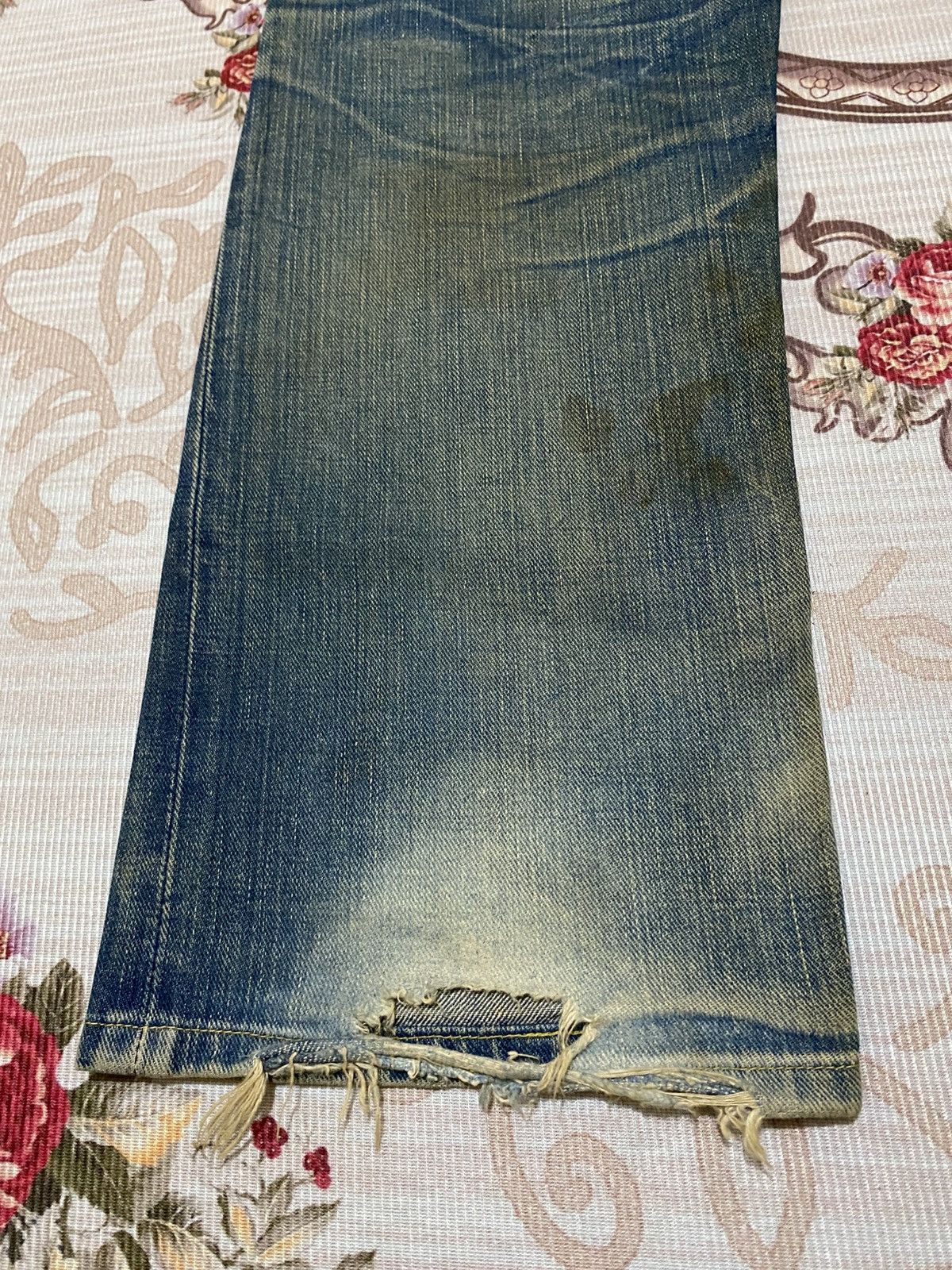 Lee 40s Repro Lee Cowboy Distressed Selvedge Denim Size US 29 - 16 Thumbnail