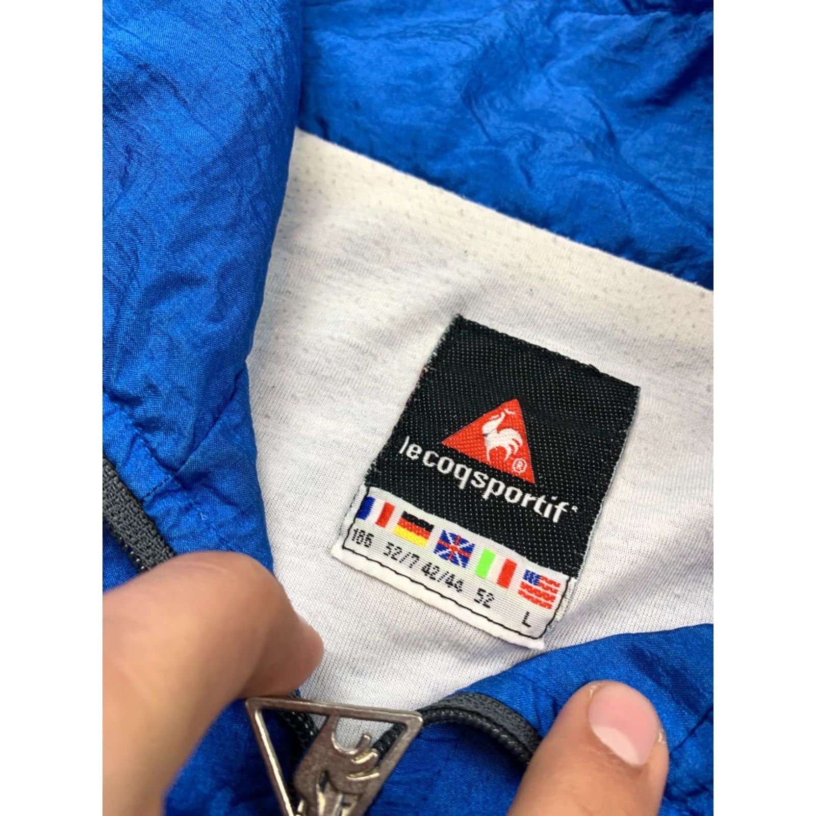 Le Coq Sportif Le Coq Sportif Track Jacket Track Pants 90s Vintage Mens Nylon Tracksuit L Blue Mens Size 42R - 7 Thumbnail