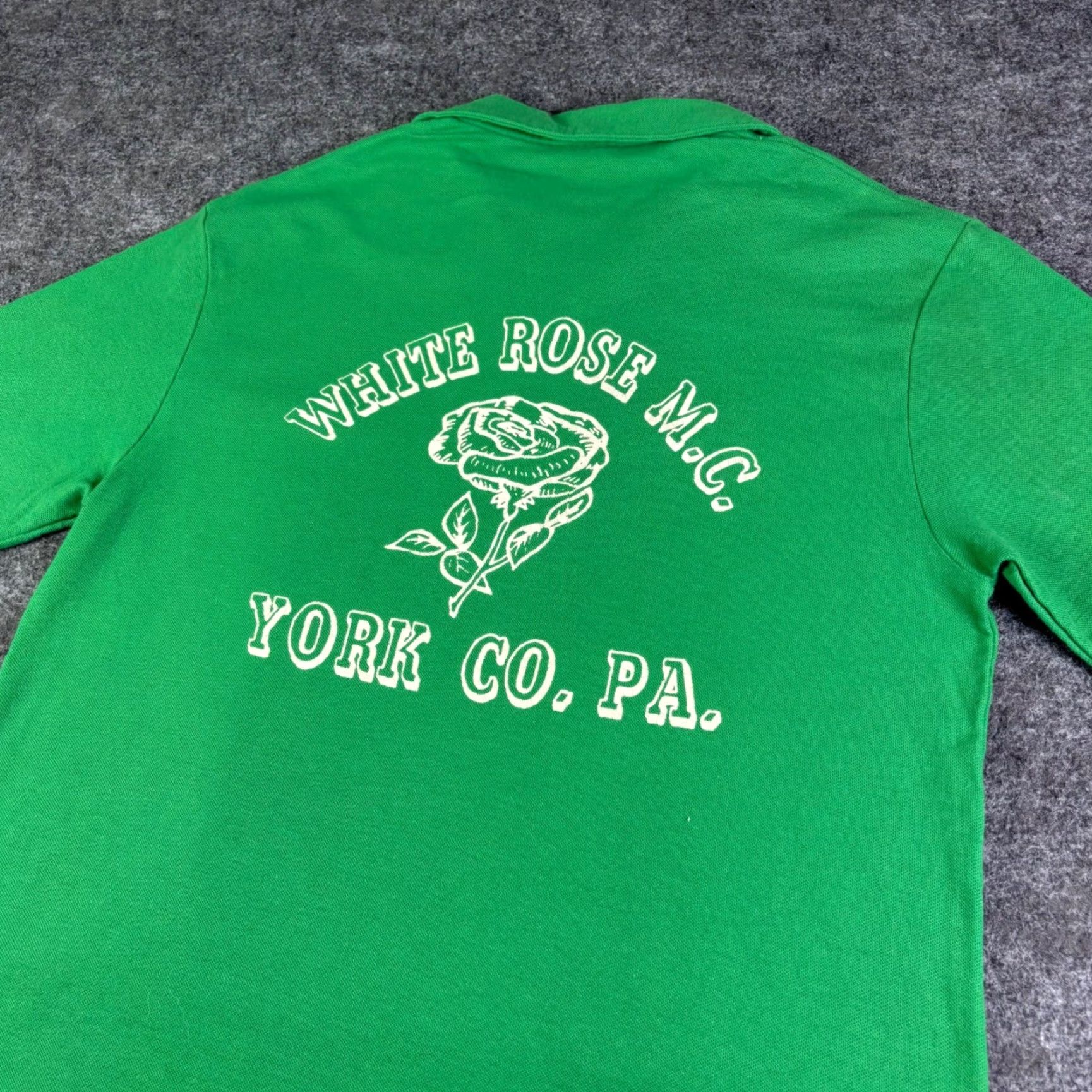 Vintage VINTAGE Polo Shirt Green Mens Medium Motorcycle Graphic Print Casual Pique Short Sleeve Collared Button Front Size US M / EU 48-50 / 2 - 8 Thumbnail