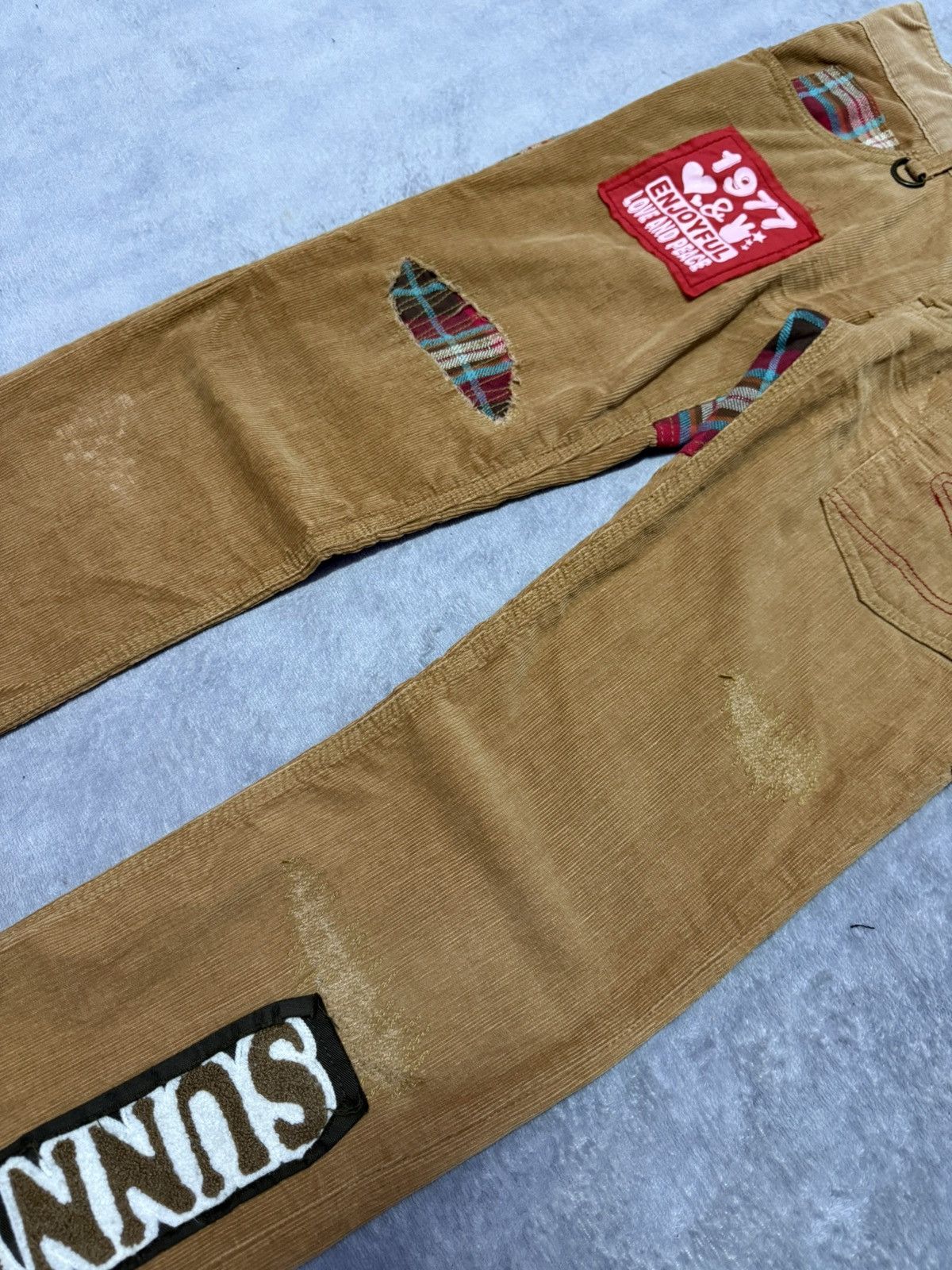 GOSTAR DE FUGA × Hysteric Glamour Sunny Smith Japan Hybrid Constructed Boro Corduroy Pants Size US 30 / EU 46 - 6 Thumbnail