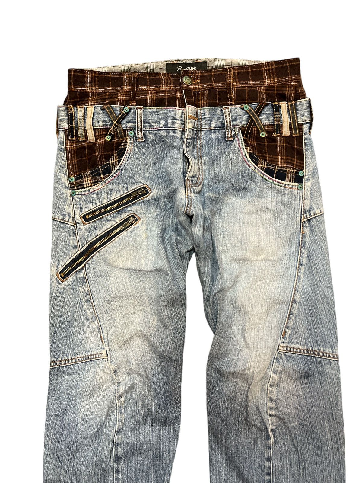 Japanese Brand × Vintage DOUBLE WAIST💥BREATHMINT TWIST DISTRESSED DENIM PANT Size US 32 / EU 48 - 2 Thumbnail