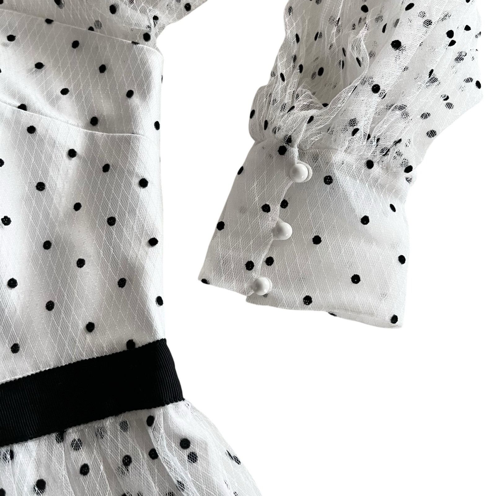 Alice McCall Alice McCall Mysteria White Polka-Dot Tiered Midi Dress Size M / US 6-8 / IT 42-44 - 5 Thumbnail