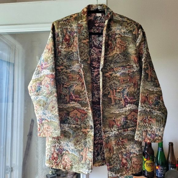 Vintage Vintage Cowboy woven pattern tapestry jacket size xl Size XL / US 12-14 / IT 48-50 - 1 Thumbnail