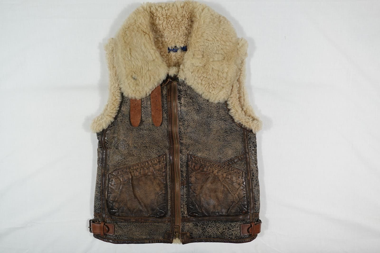 Polo Ralph Lauren Polo Ralph Lauren Vest Jacket Leather Shearling Military S Size S / US 4 / IT 40 - 1 Thumbnail