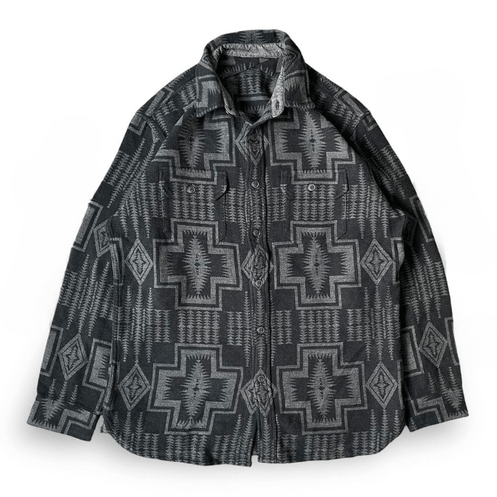 image of Flannel x Pendleton Vintage Pendleton Heavyweight Navajo Etnic Shirt in Black Grey, Men's (Size XL)