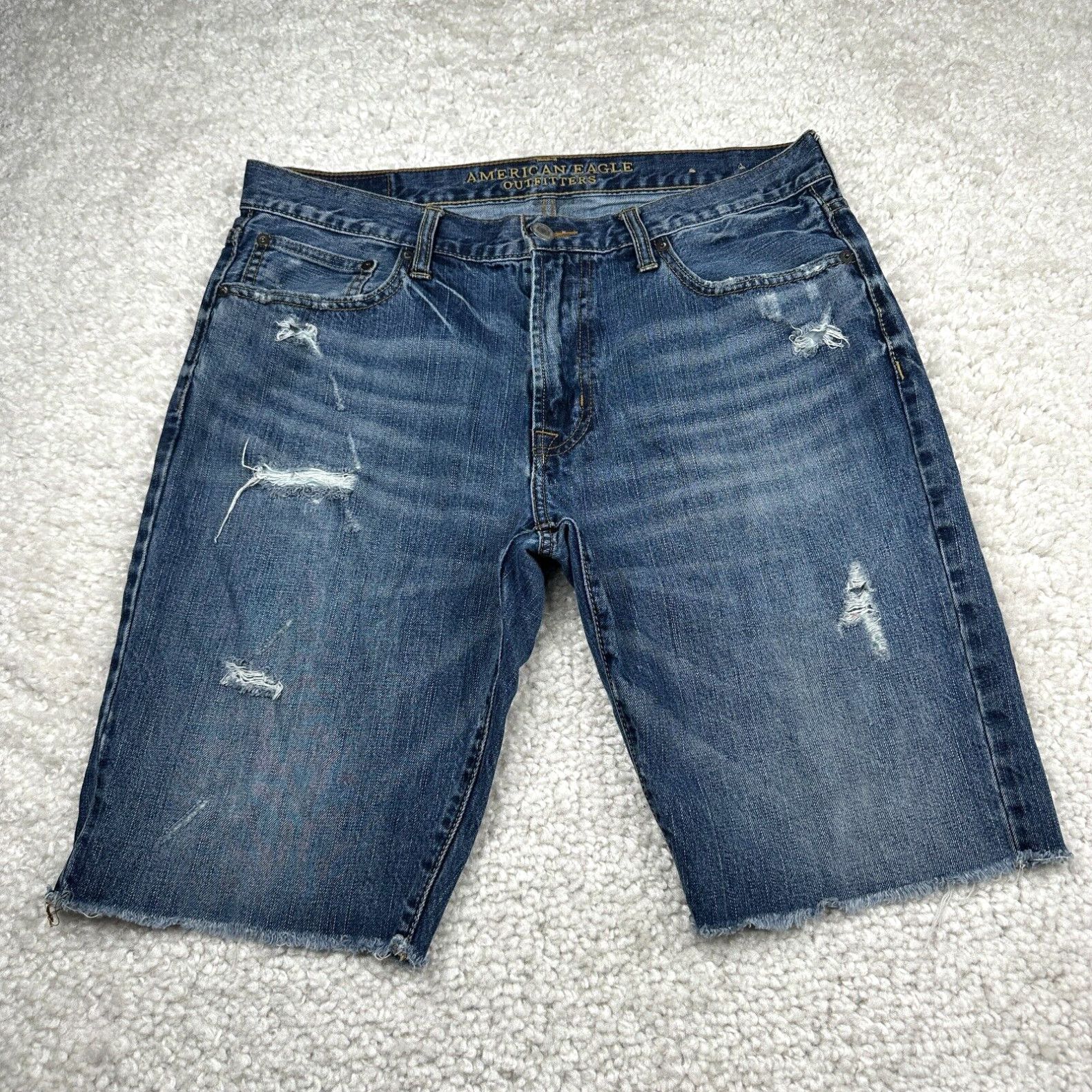 American Eagle Outfitters American Eagle Shorts Mens 35 Blue Cutoff Jean  Distressed Denim 100% Cotton | Grailed