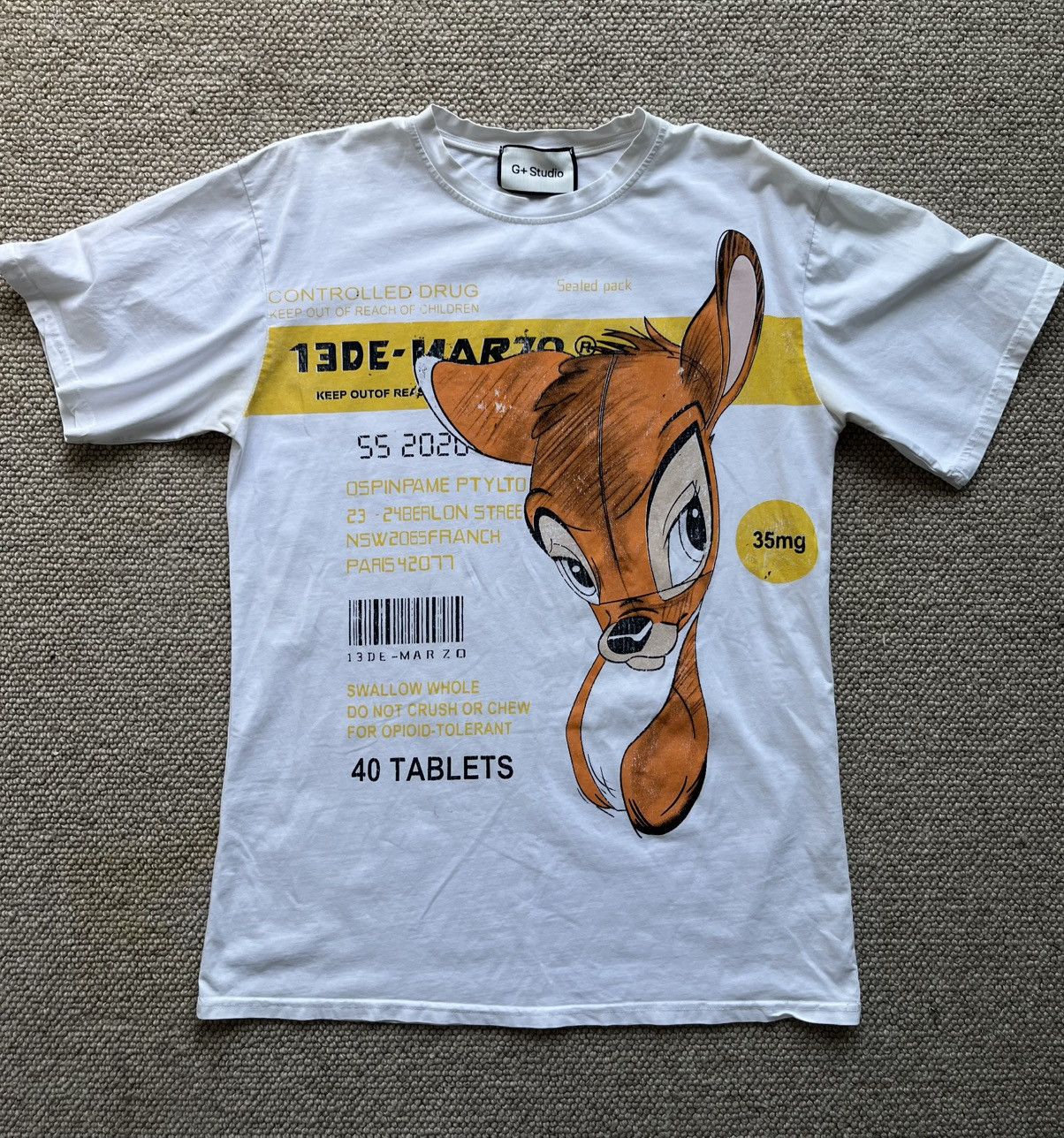 Other White Bambi “Opioid Parody” Graphic T-Shirt Size US L / EU 52-54 / 3 - 1 Thumbnail