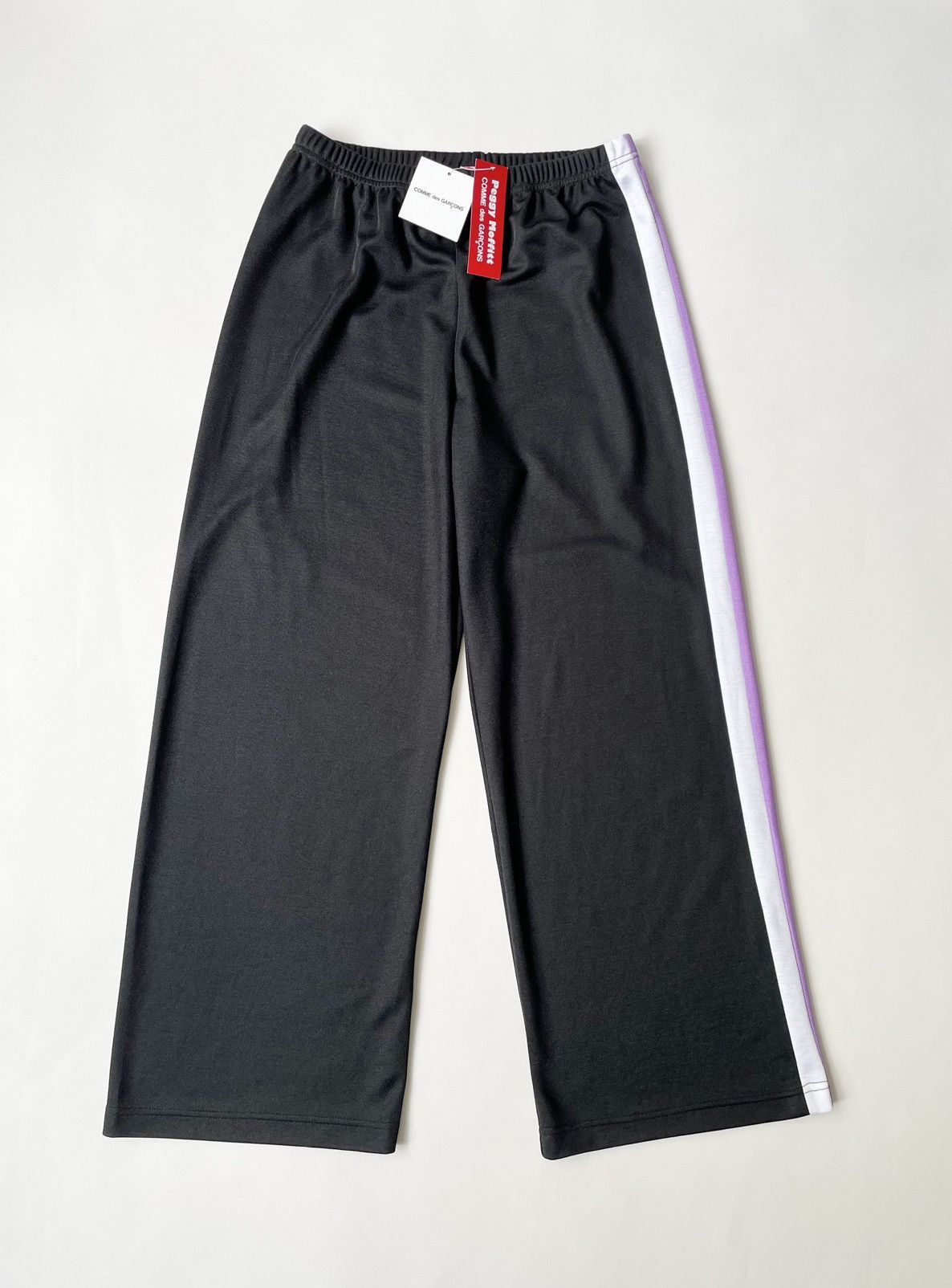image of Comme Des Garcons S/s 04 Tech Twill Track Pants in Black Purple White, Women's (Size 26)