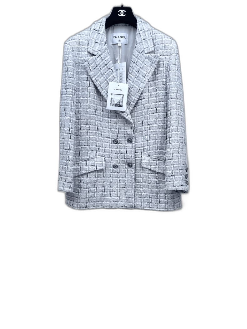 Chanel Chanel Classic Plaid Woven Blazer Jacket Size US L / EU 52-54 / 3 - 1 Thumbnail