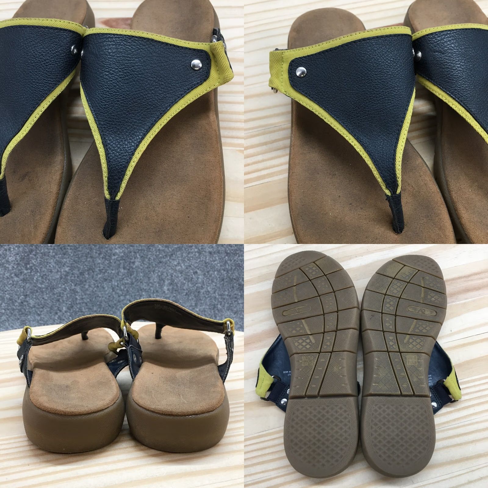 Vintage Aerosoles Sandals Womens 8 M Wip About Thong Blue Faux Leather Toe Post Size US 8 / IT 38 - 8 Thumbnail