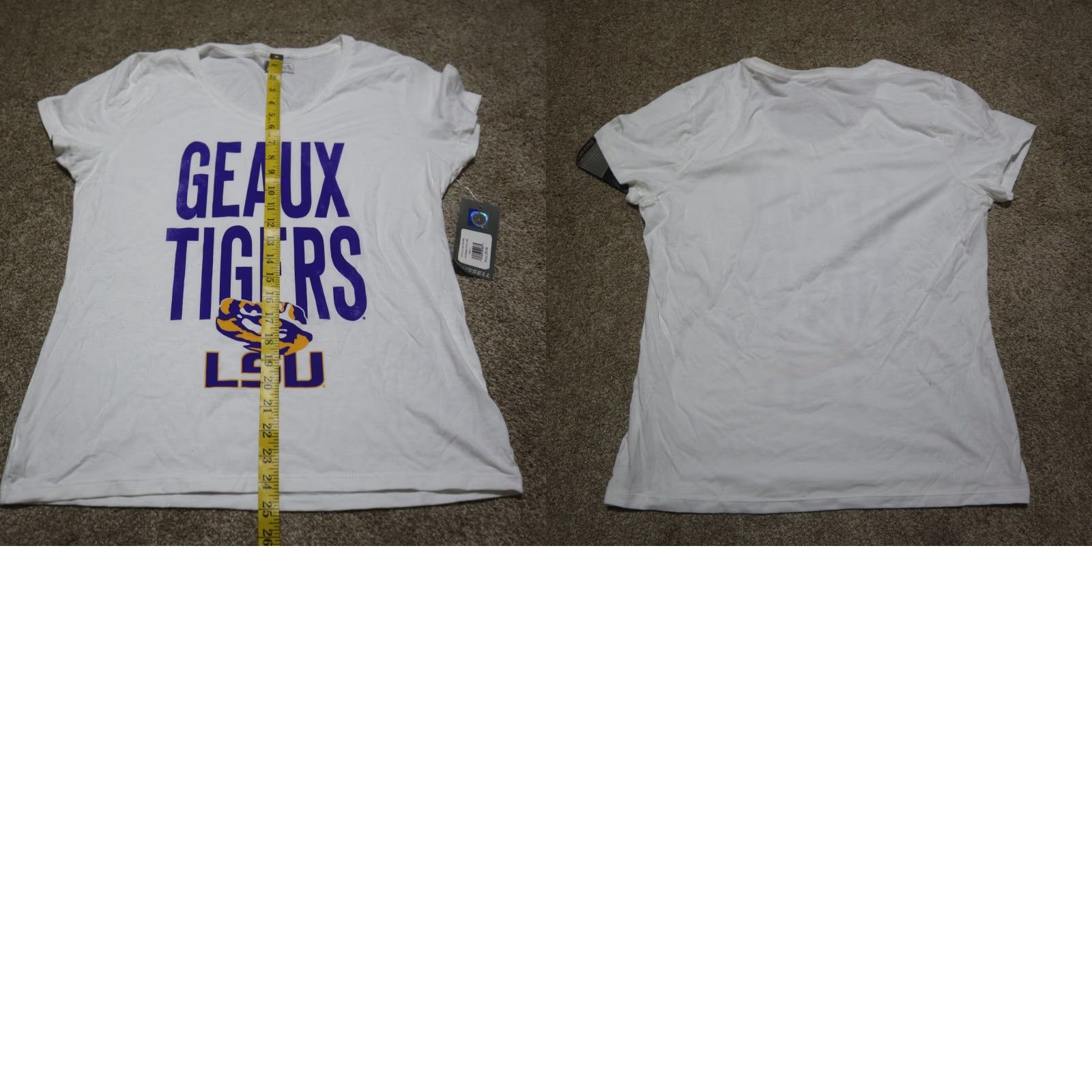 Vintage VINTAGE Russell LSU Shirt Womens L White 90s Football Geaux Tigers LSU University Tee Women L White T-Shirt Mens/Womens Size L / US 10 / IT 46 - 8 Thumbnail