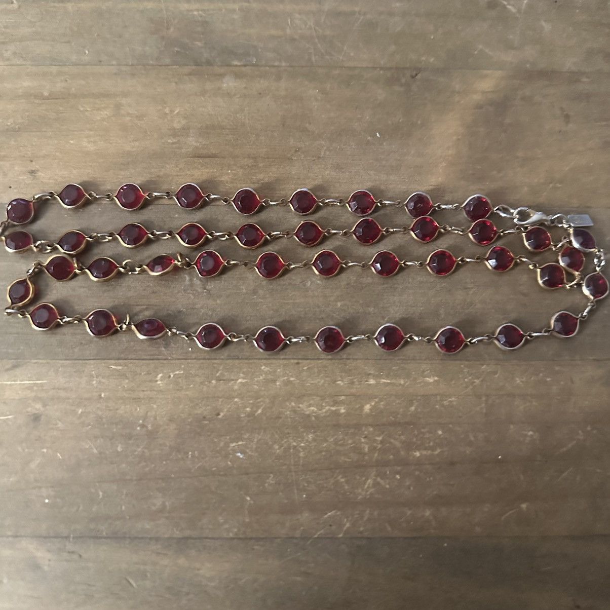 Other Two Sisters bezeled red stones necklace Size ONE SIZE - 2 Thumbnail