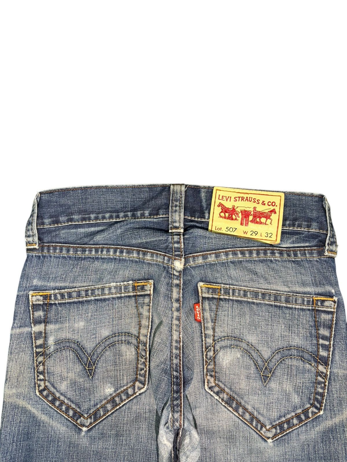 Levi's Vintage 90s Levis 507 Faded Wash Distress Flare Jeans Size 29" - 4 Thumbnail