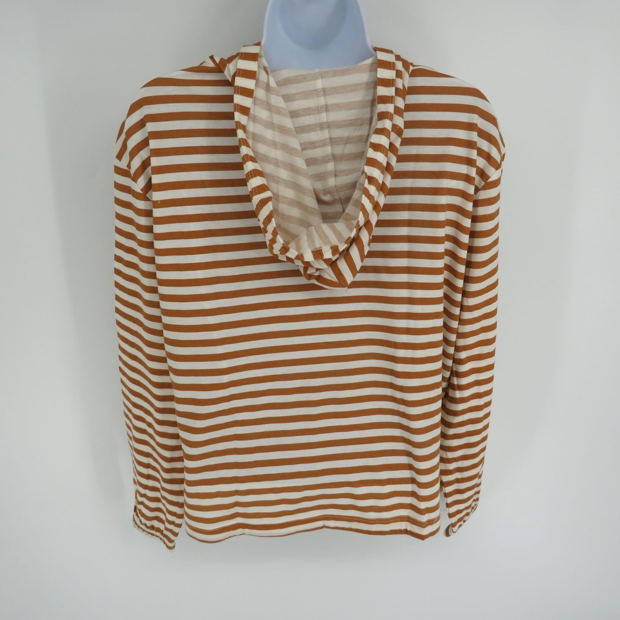 Other Alternative Women's Striped Brown & White Hooded Pullover To Size S / US 4 / IT 40 - 4 Thumbnail