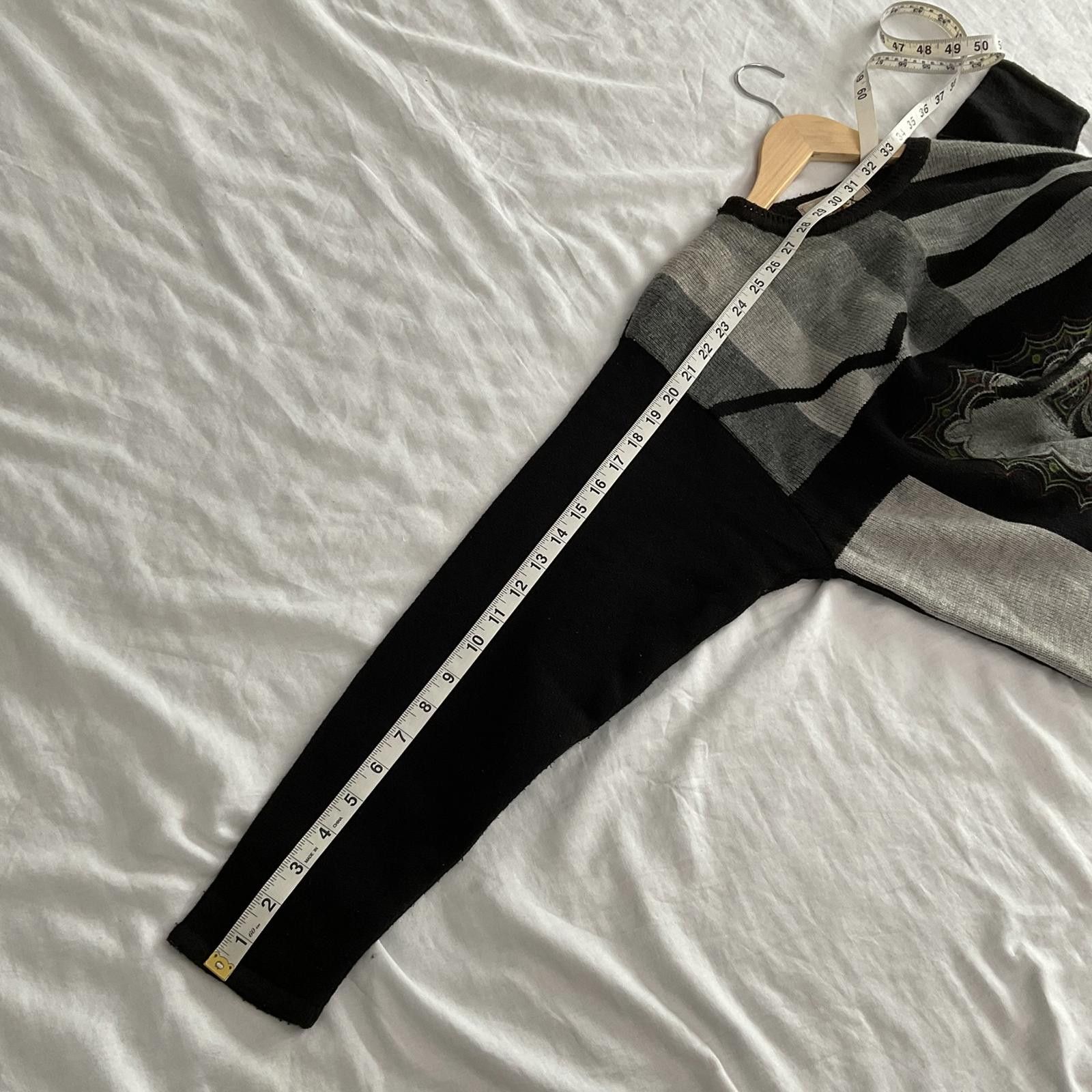 Vintage vintage 80's deetex abstract black gray sweater large Size L / US 10 / IT 46 - 5 Thumbnail