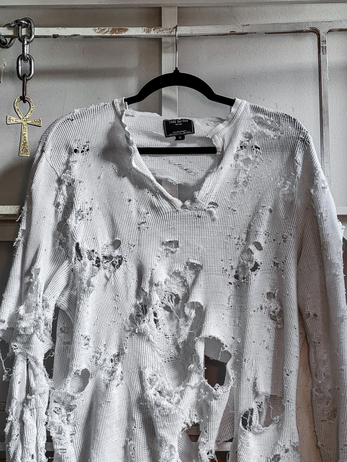 Todd Snyder Todd Snyder Distressed Henley Thermal – 100% Cotton Size US M / EU 48-50 / 2 - 4 Thumbnail