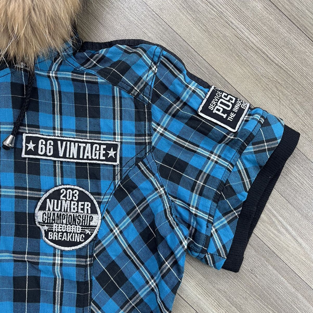 Japanese Brand 2000s Corn Flake Plaid Gothic Grunge Lgb Fur Zip Hoodie Size US S / EU 44-46 / 1 - 6 Thumbnail