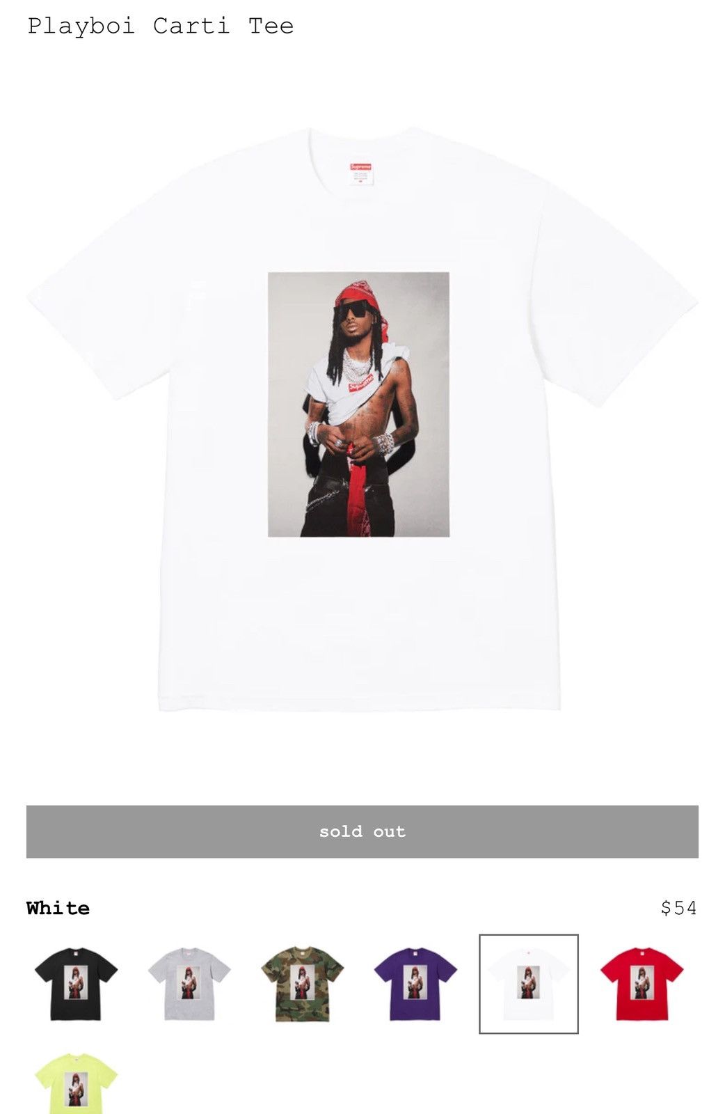 Supreme Supreme Playboi Carti tee Size US XXL / EU 58 / 5 - 1 Preview
