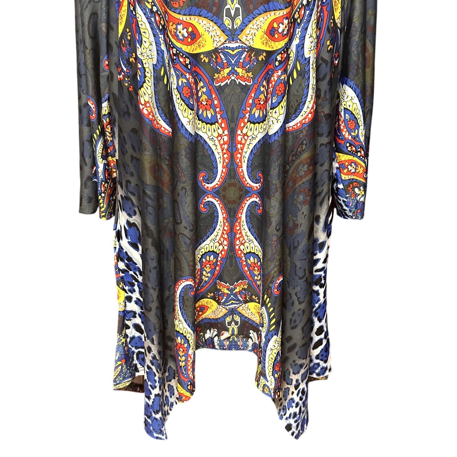 Other White Mark Paisley Tunic Top Asymmetrical Gray Women's 3XL Size 3XL / US 20-22 - 4 Thumbnail