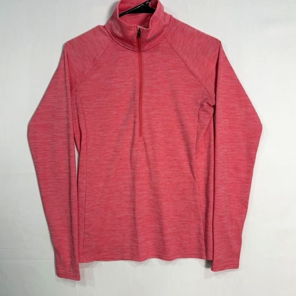 Under Armour Under Armour HeatGear Women's Small Pink Pullover Long Sleeve Fitted 1/4 Zip Size S / US 4 / IT 40 - 2 Thumbnail
