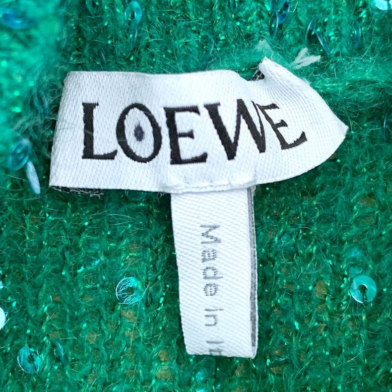 Loewe Loewe Green sequined half high collar knit sweater Size S / US 4 / IT 40 - 5 Thumbnail