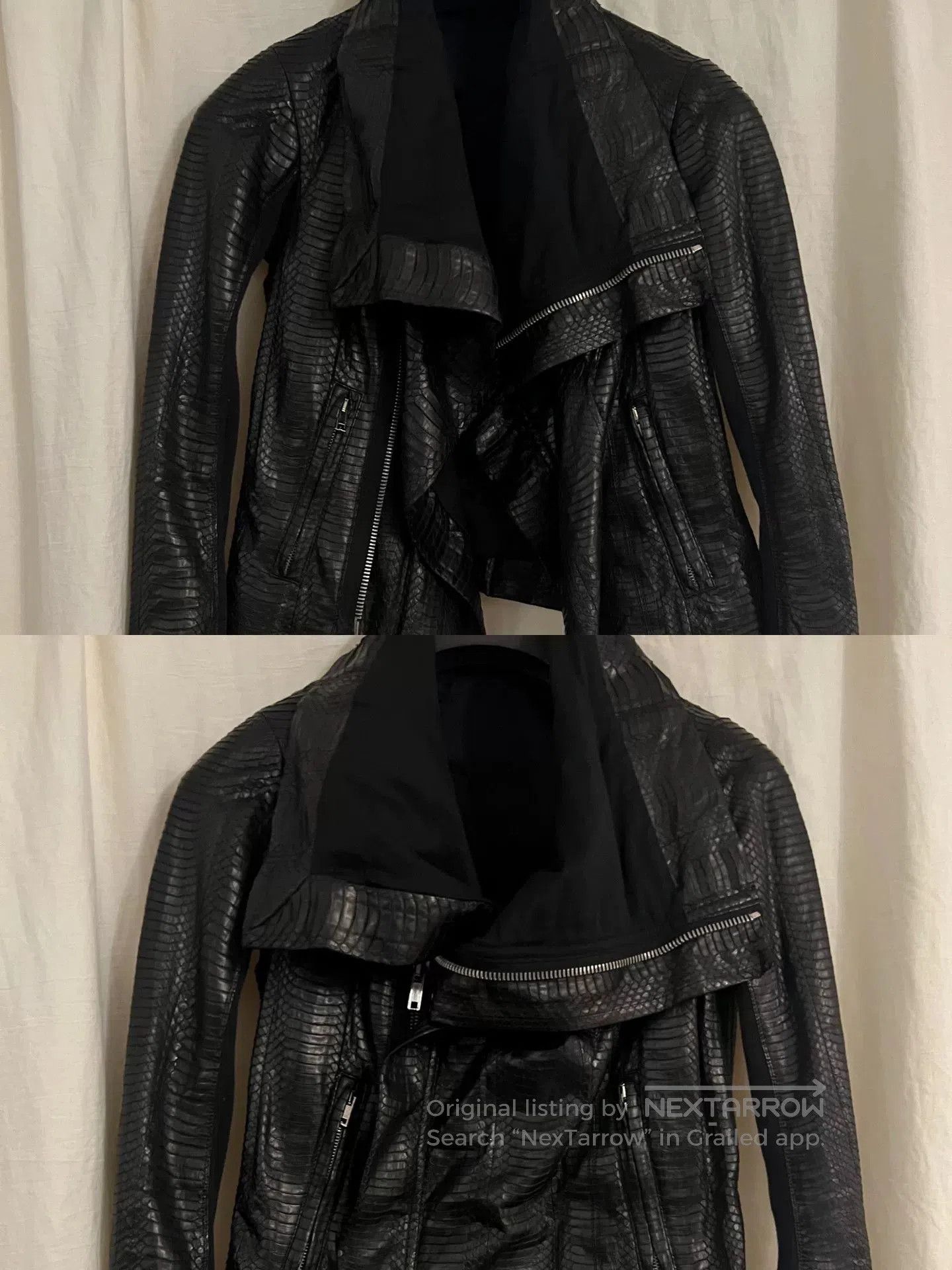 Rick Owens rare rick owens snakeskin motorcycle jacket. Size M / US 6-8 / IT 42-44 - 7 Thumbnail