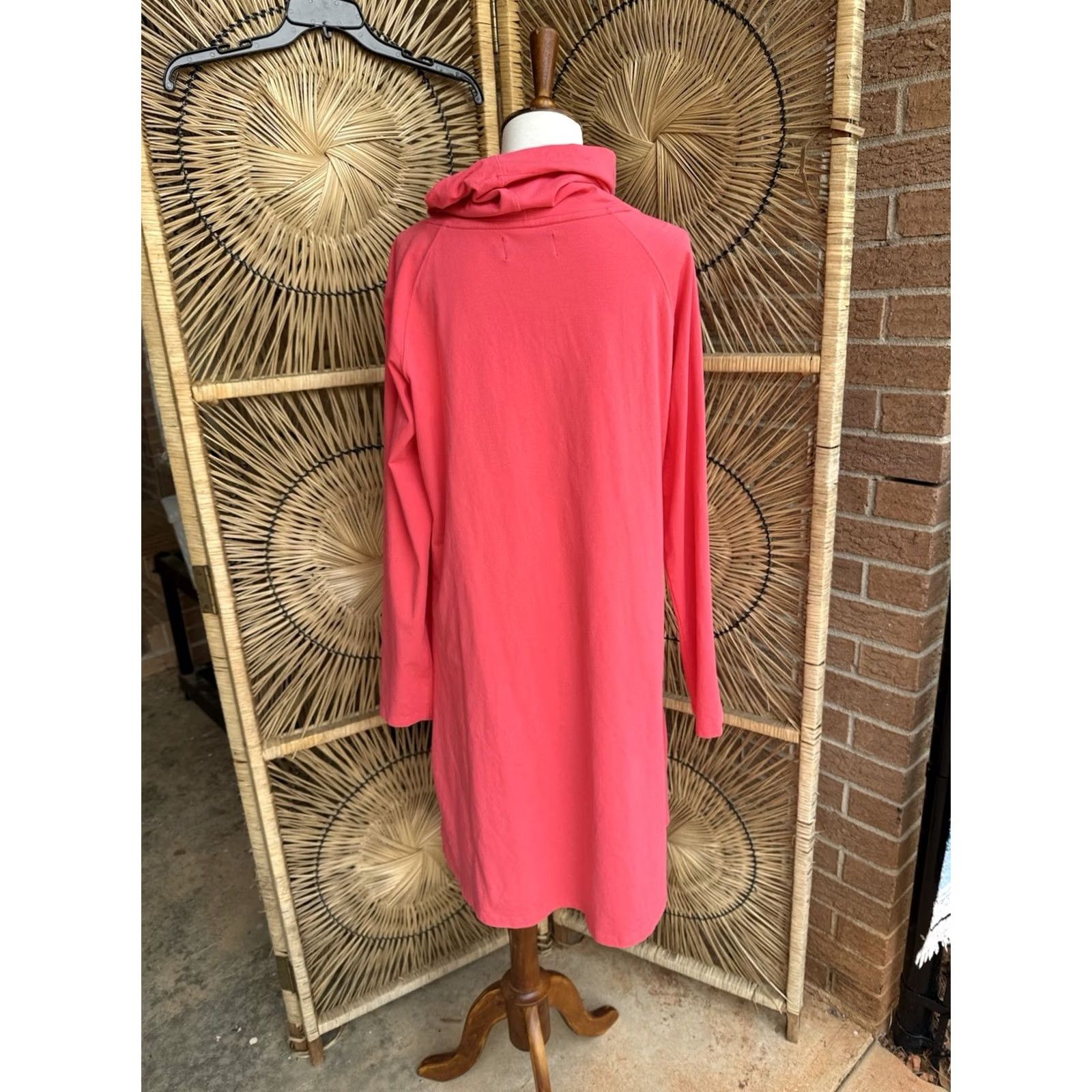 Vintage Duffield Lane Dress Long Sleeve Cowl Neck Swing Coral Pink Large Womens Size L / US 10 / IT 46 - 8 Thumbnail