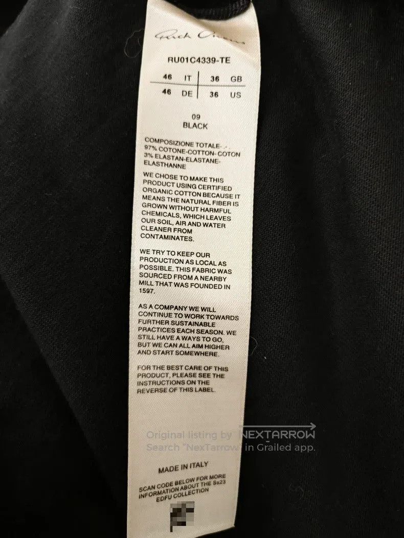 Rick Owens Rick Owens Main line black rolled short sleeve Size US S / EU 44-46 / 1 - 4 Thumbnail