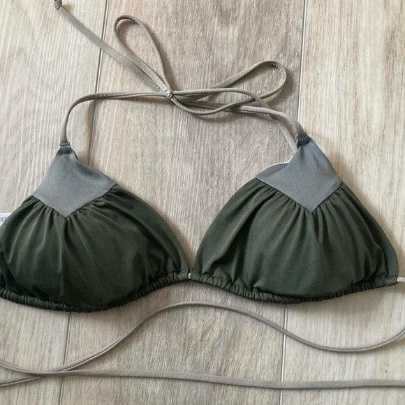 H&M NWOT (S) Adjustable Olvie Green Triangle Bikini Top Size M / US 6-8 / IT 42-44 - 5 Thumbnail