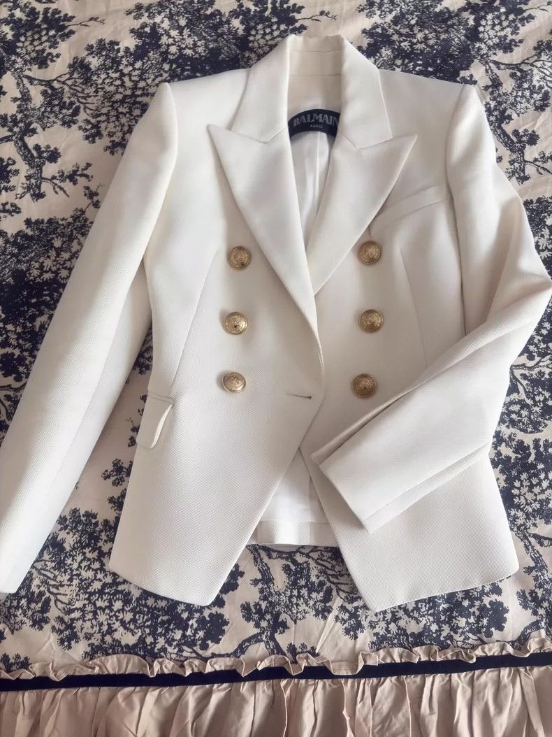 Balmain Balmain Double-Breasted Wool Blazer Jacket-dmc Size US S / EU 44-46 / 1 - 1 Thumbnail