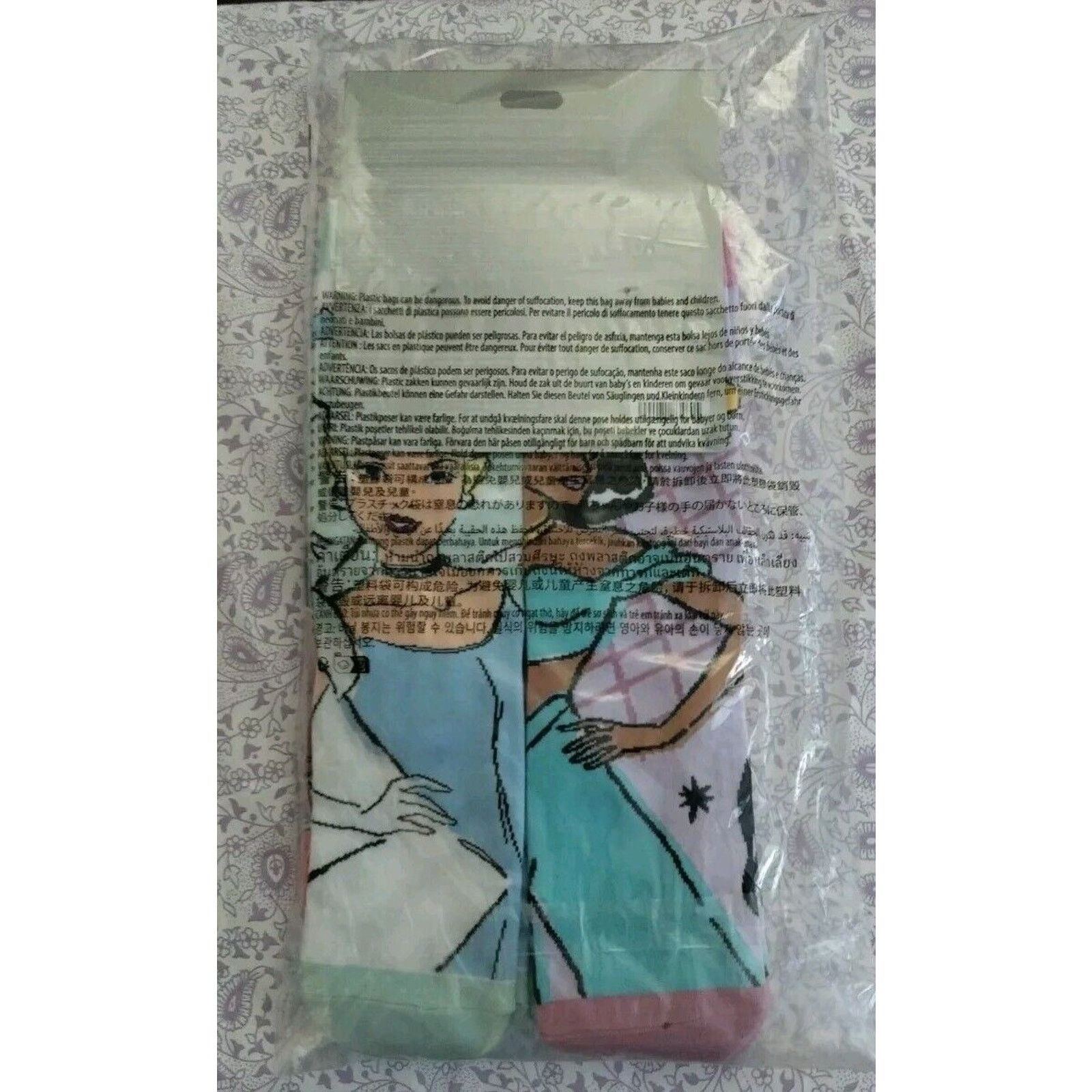 Disney Disney Princess Castle 5-Pack Women's Socks-Cinderella &more Size 27" / US 4 / IT 40 - 2 Thumbnail