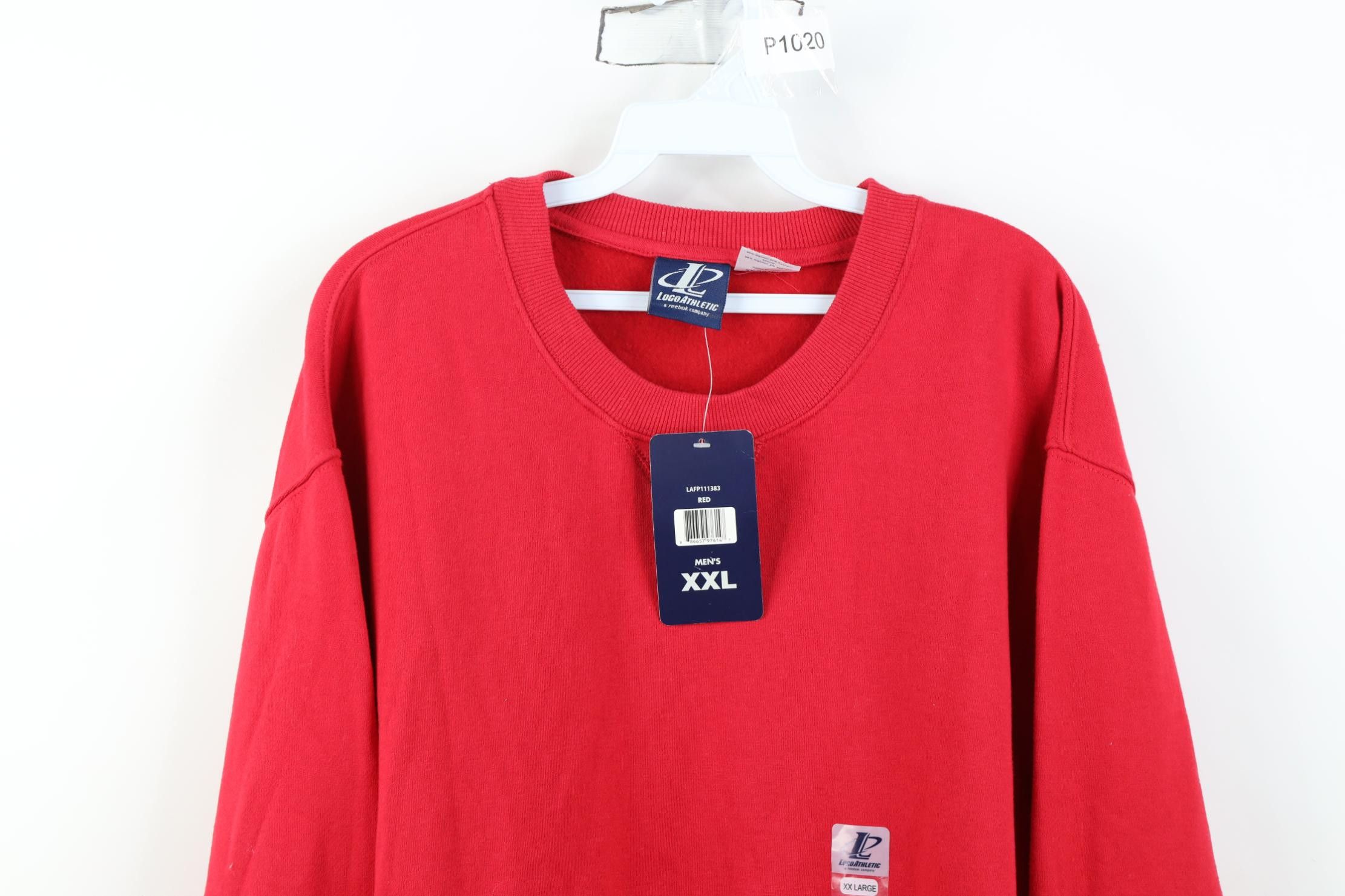 Vintage Deadstock Vintage 90s Streetwear Crewneck Sweatshirt Red Size US XXL / EU 58 / 5 - 2 Thumbnail