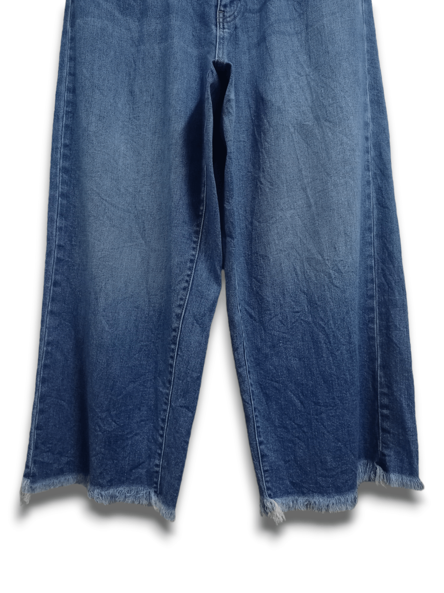 Uniqlo Vintage Japanese Uniqlo Frayed Wide Leg Baggy Jeans 31x24 Size US 31 - 5 Thumbnail