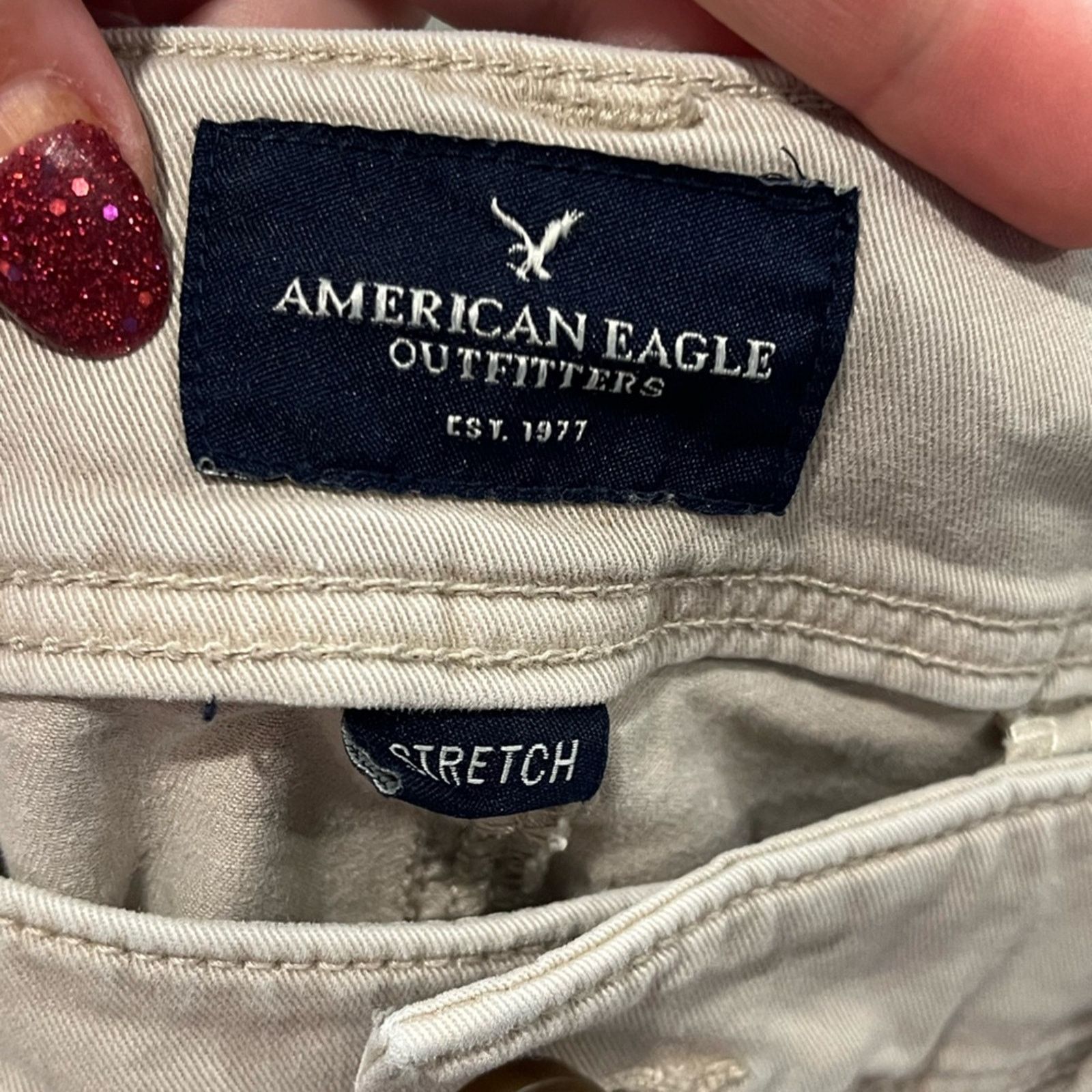 American Eagle Outfitters American Eagle Stretch Kick Bootcut Pants Mid Rise Tan 14 Size 36" / US 14 / IT 50 - 7 Thumbnail