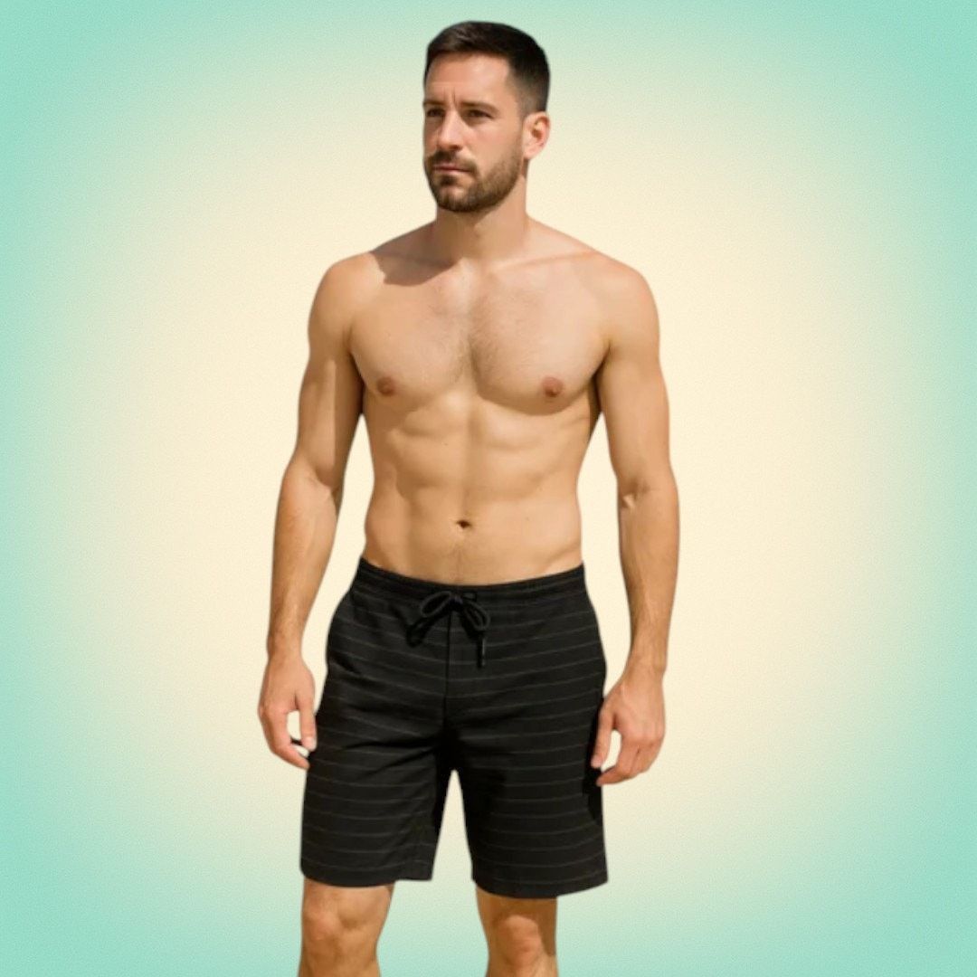 Quiksilver Surfcore Coastal Striped Knit Shorts Black Quiksilver Size US 35 - 1 Thumbnail