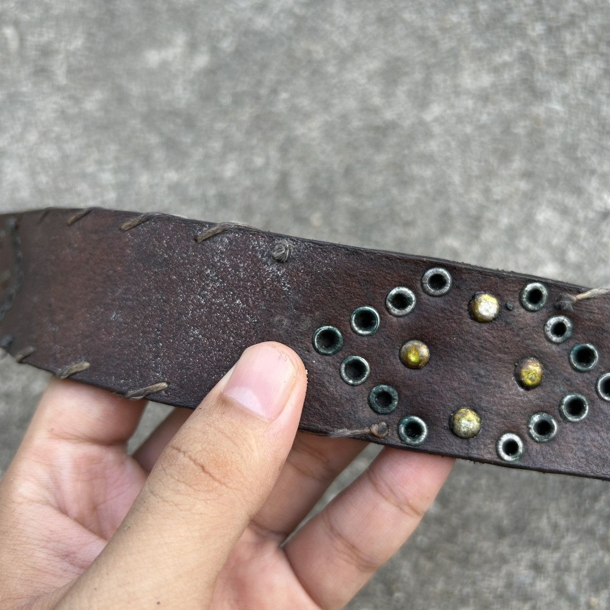 Vintage Vintage studded leather belt (Kapital Style) Size ONE SIZE - 15 Thumbnail