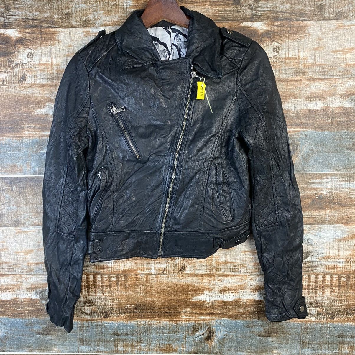 Genuine Leather DL Japan bikers vintage Black Leather Jacket #C1139 Size XS / US 0-2 / IT 36-38 - 3 Thumbnail