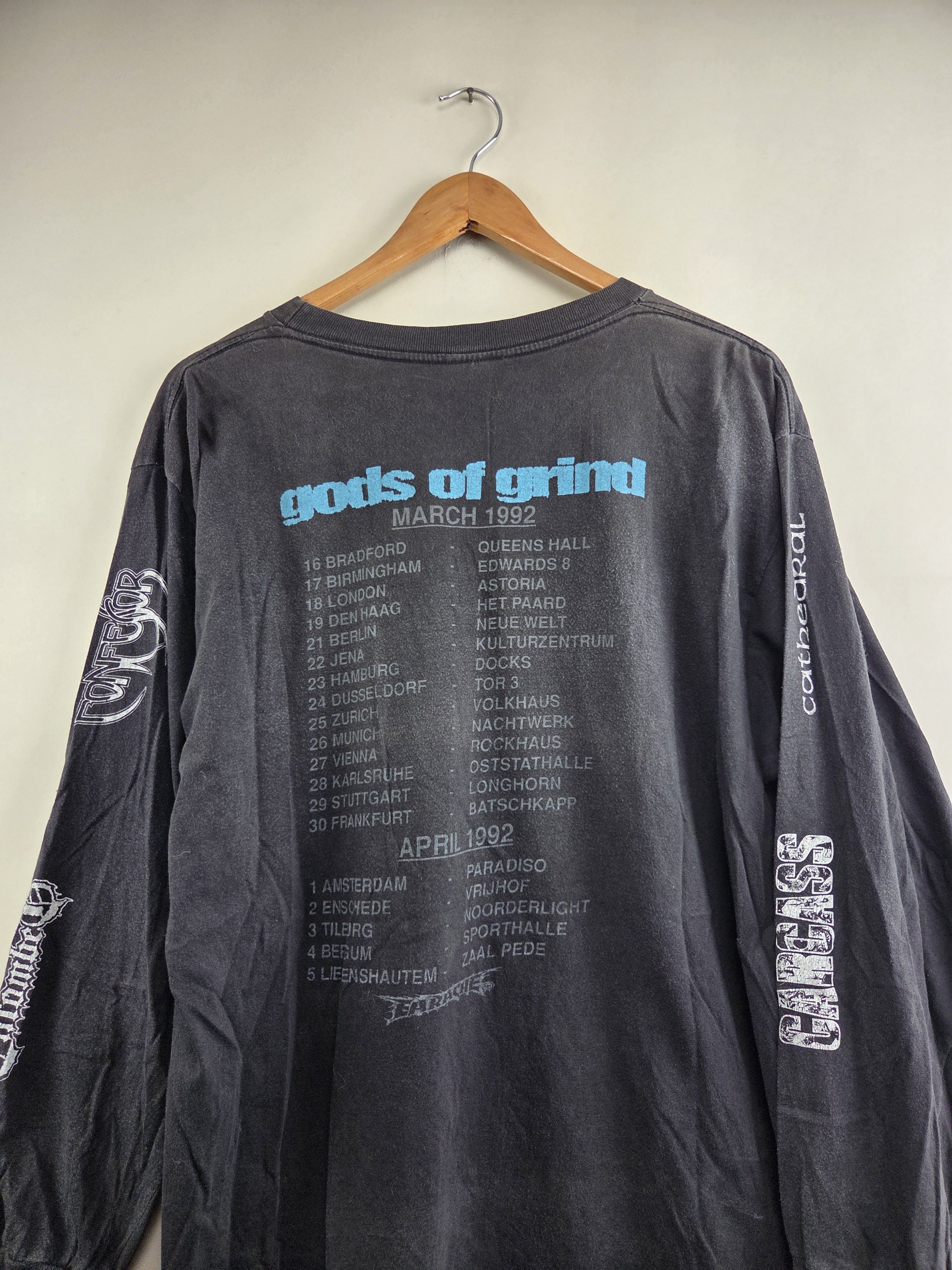 Band Tees × Vintage 1992 Earache Gods of grind Entombed Carcass Long-sleeved Size US XL / EU 56 / 4 - 6 Thumbnail