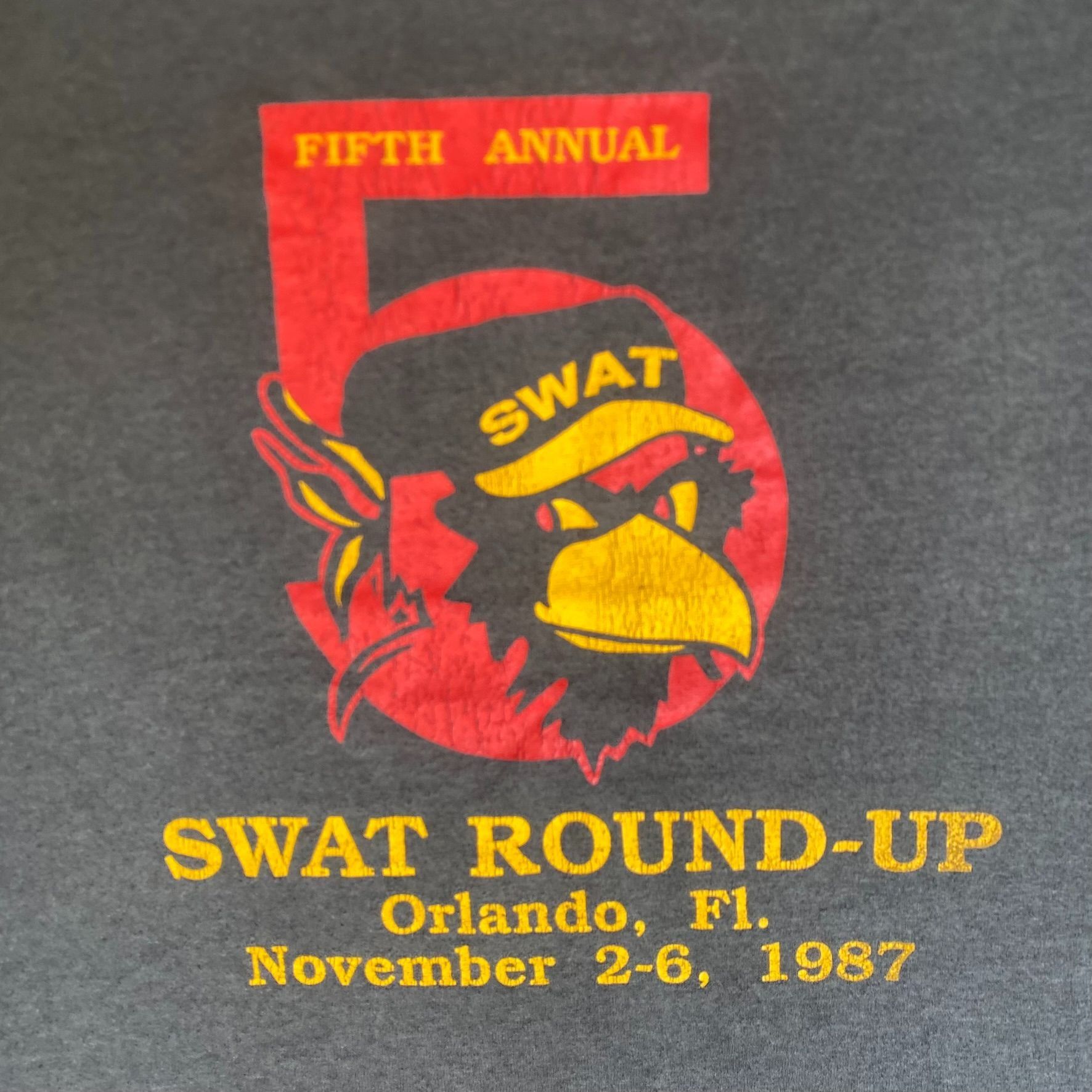Vintage Vintage 80s SWAT Police T-Shirt Orlando Sun Faded Punk Tee Size US M / EU 48-50 / 2 - 3 Thumbnail
